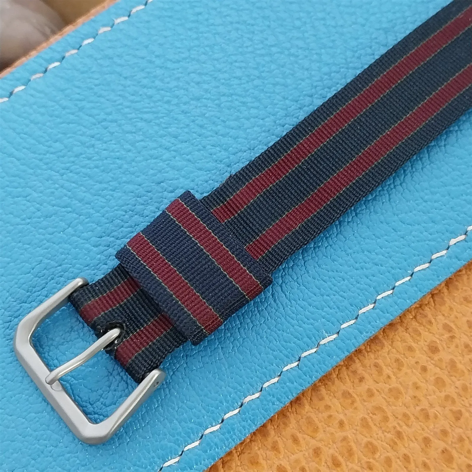 17mm Kreisler Single Pass Striped Nylon Unused Classic 1950s Vintage Watch Band