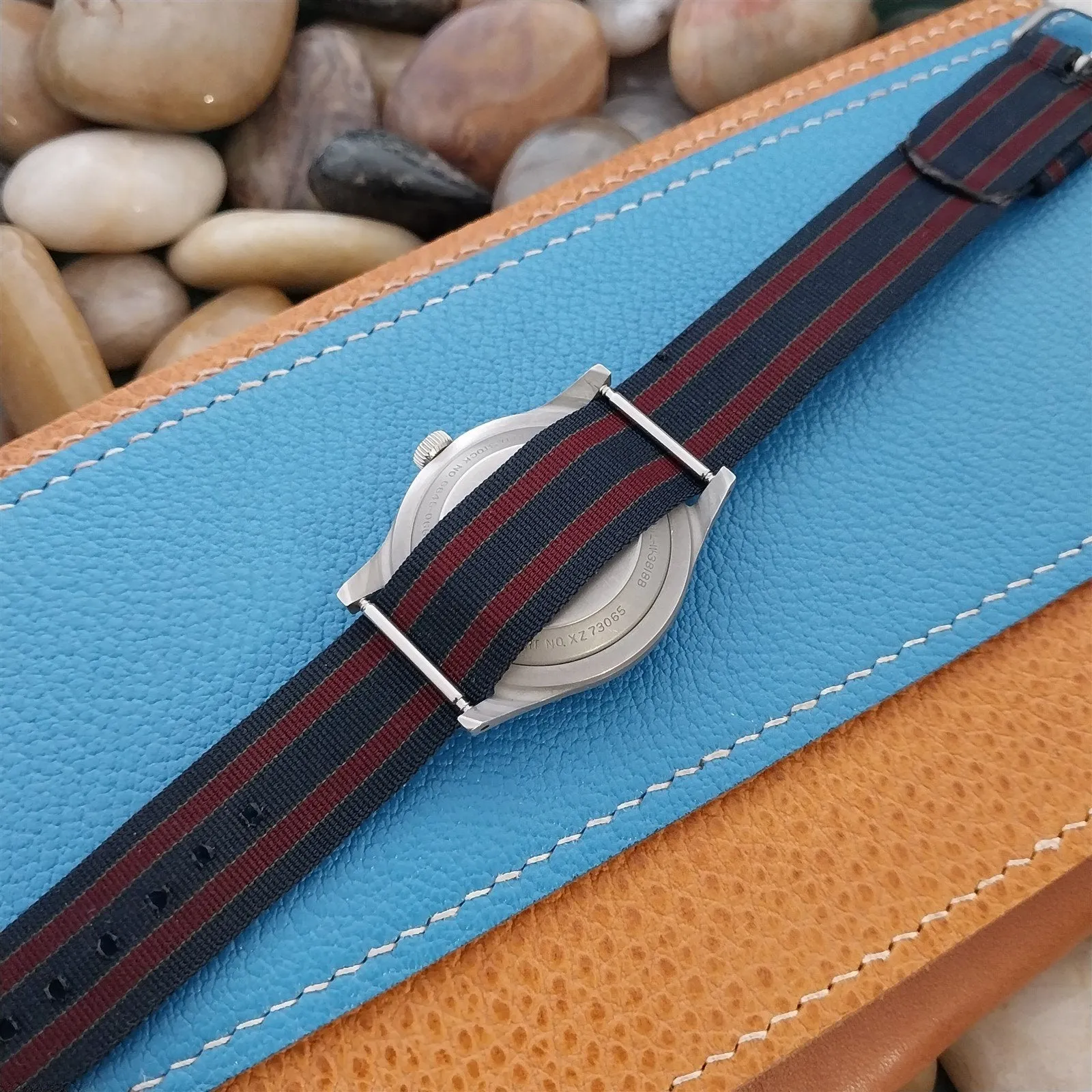 17mm Kreisler Single Pass Striped Nylon Unused Classic 1950s Vintage Watch Band