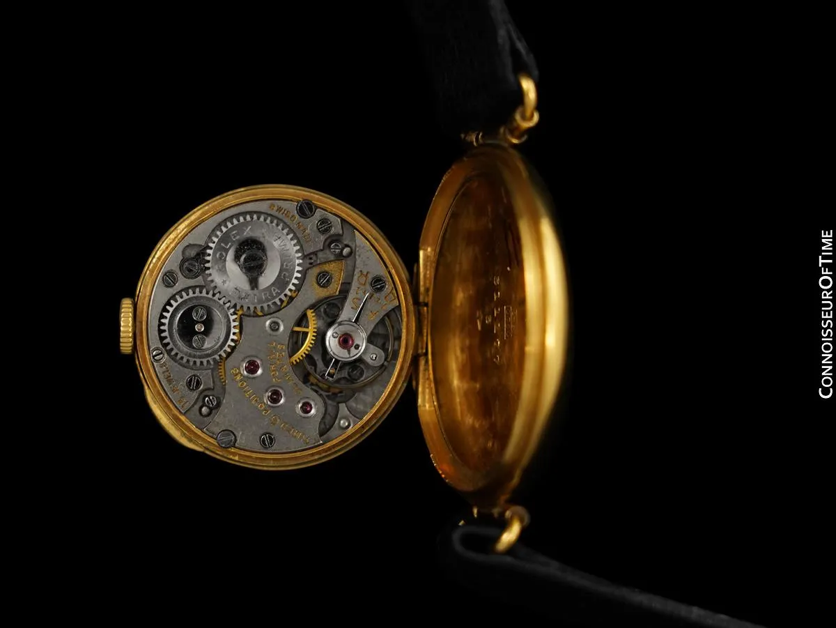 1924 Rolex "Submarine" Full Hermetic Pre-Oyster Vintage Mens Watch - 18K Gold