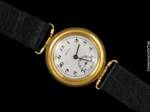 1924 Rolex "Submarine" Full Hermetic Pre-Oyster Vintage Mens Watch - 18K Gold