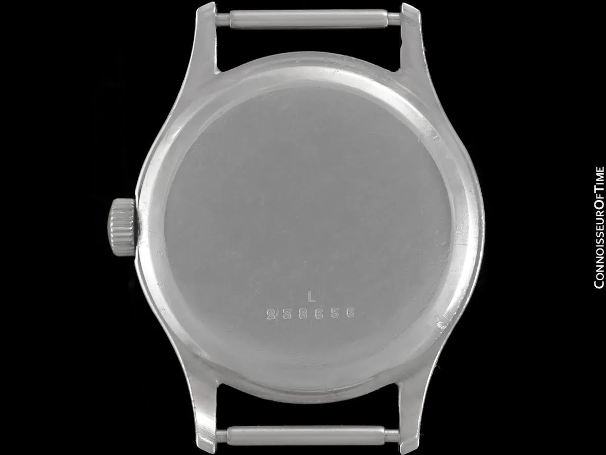 1944 Jaeger LeCoultre Vintage Mens Midsize Watch, 24 Hour Military Style - Stainless Steel