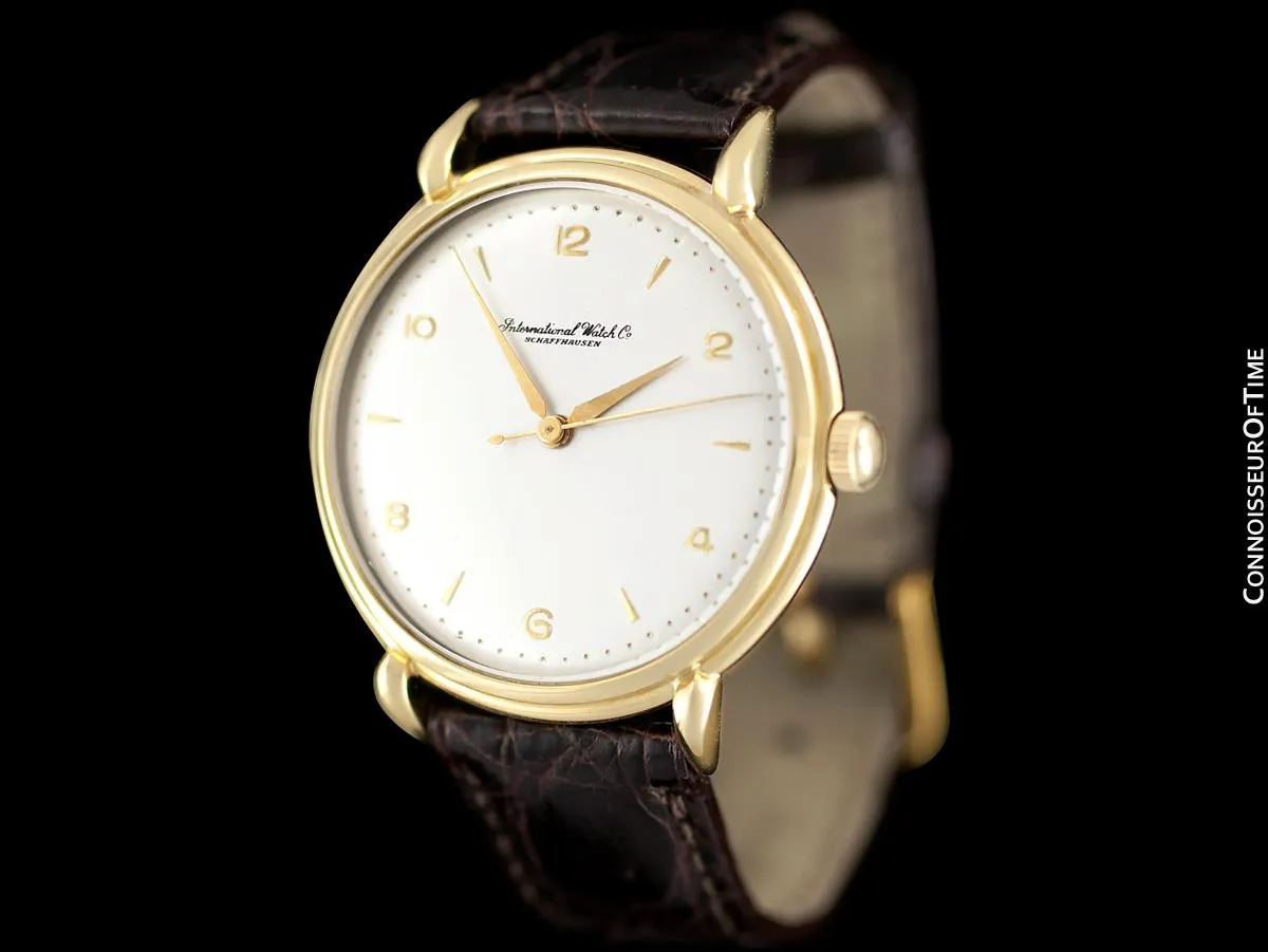 1947 Vintage IWC Mens Large Caliber 89 Handwound Watch with Claw Lugs - 18K Gold