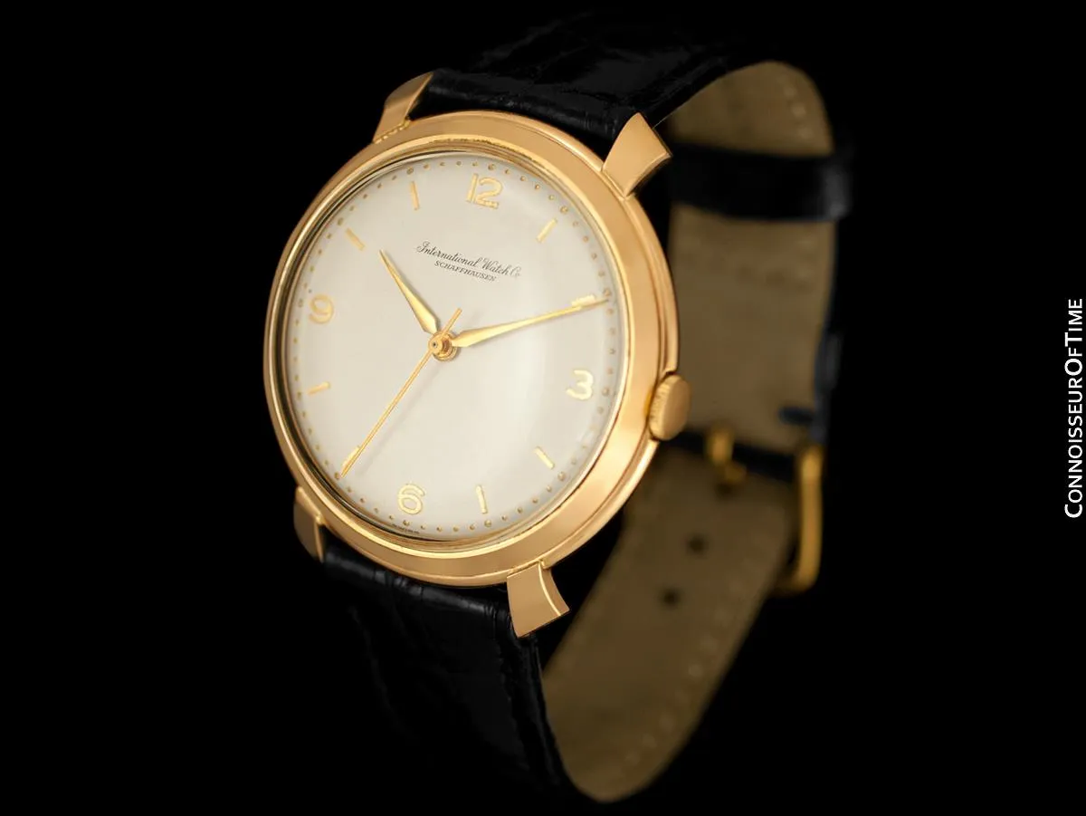 1963 Vintage IWC Mens Large Caliber 89 37mm Watch with Ribbon Lugs - 18K Rose Gold