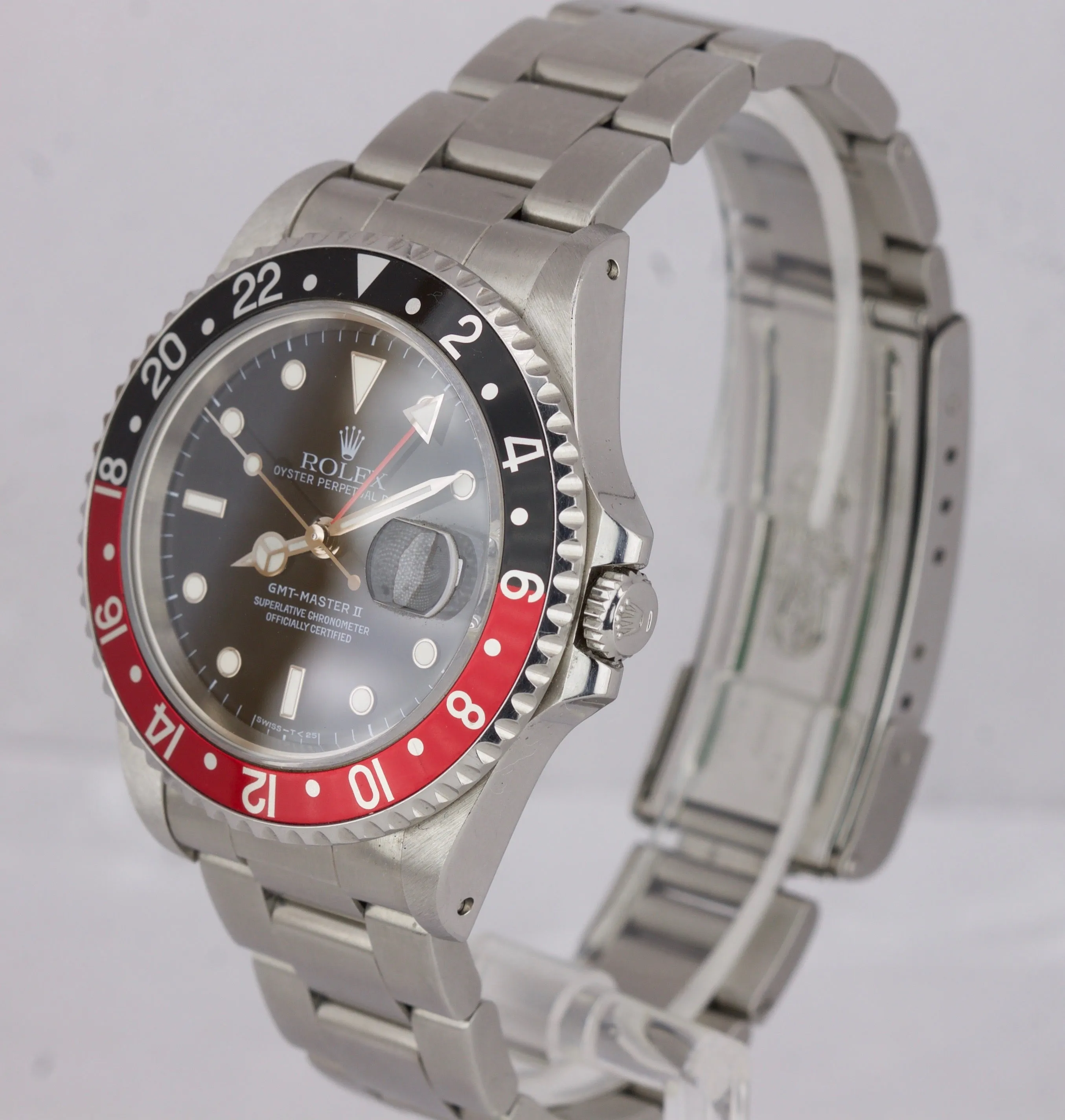 1997 UNPOLISHED Rolex GMT-Master II Coke GREEN STICKER TRITIUM 16710 FULL SET