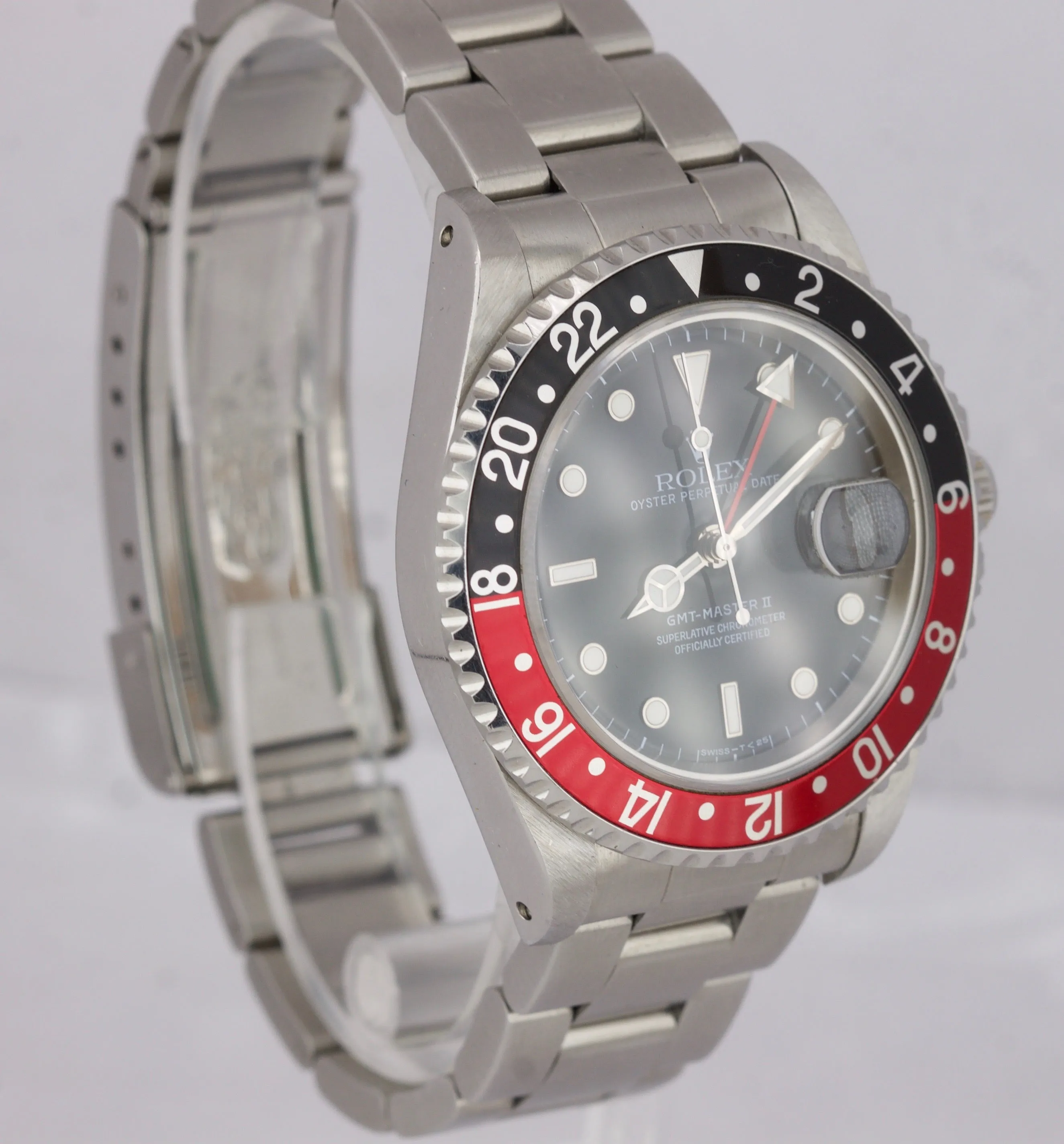 1997 UNPOLISHED Rolex GMT-Master II Coke GREEN STICKER TRITIUM 16710 FULL SET