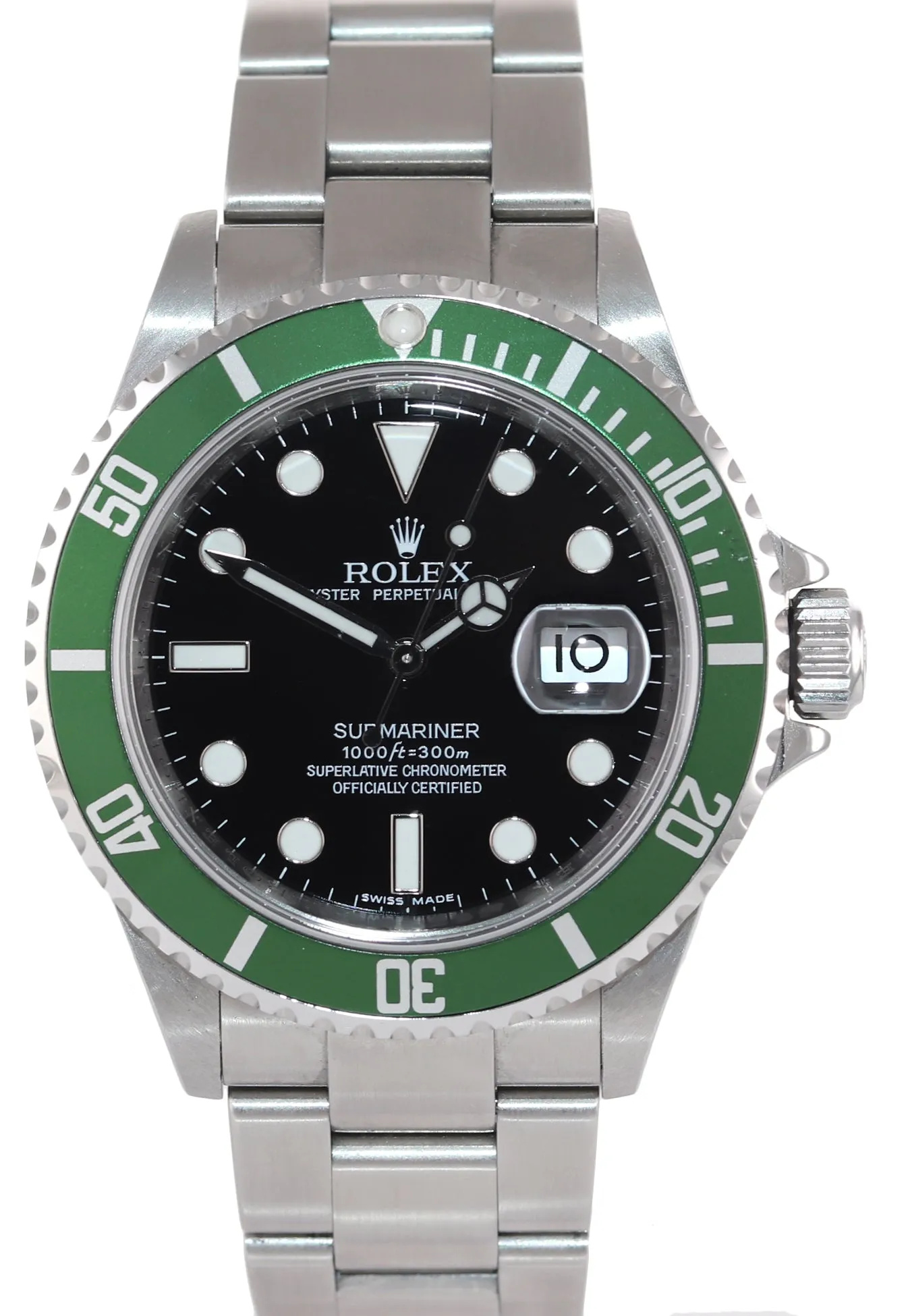 2008 UNPOLISHED Rolex 16610LV Rolex Green Submariner Kermit Watch Box