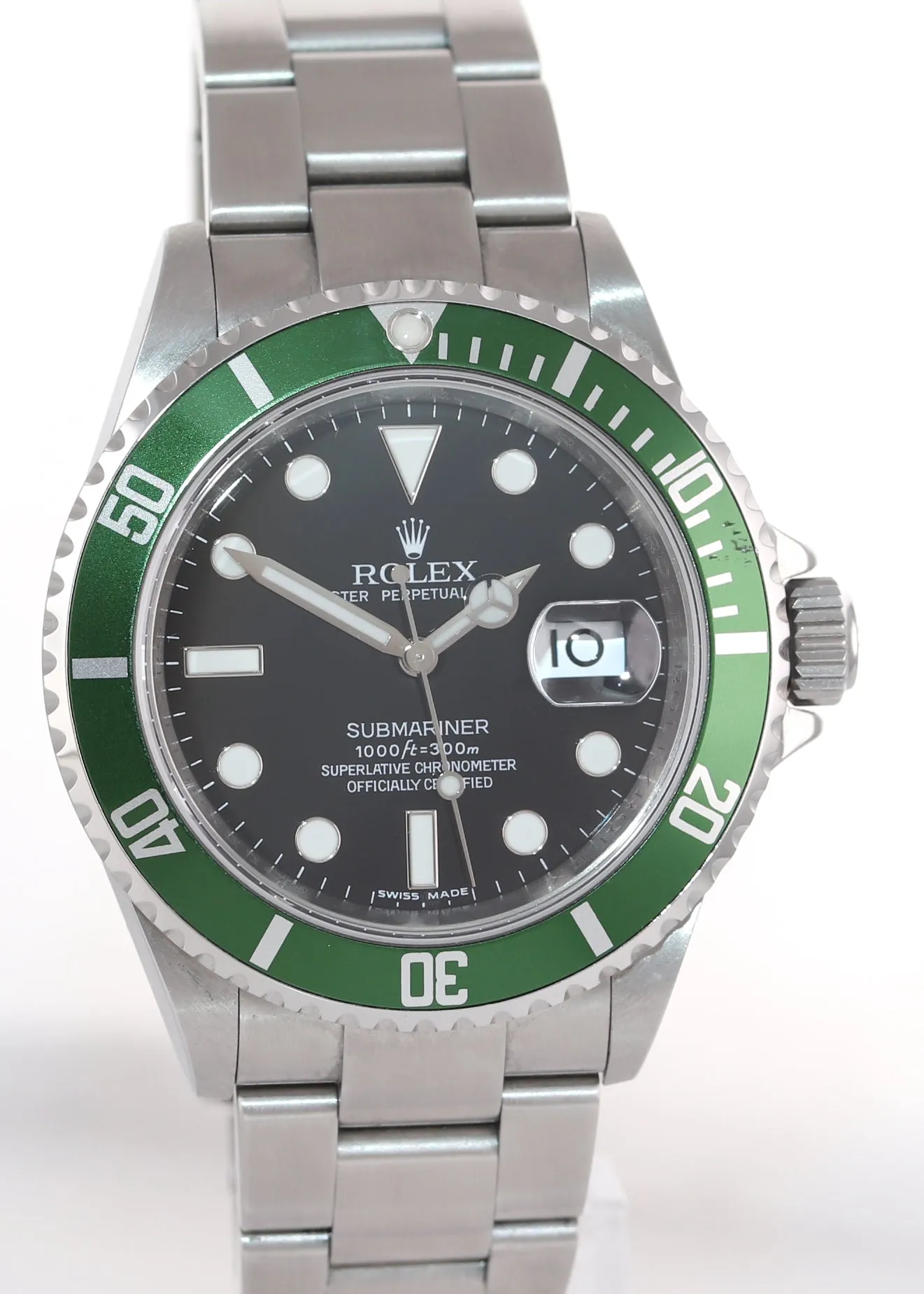 2008 UNPOLISHED Rolex 16610LV Rolex Green Submariner Kermit Watch Box