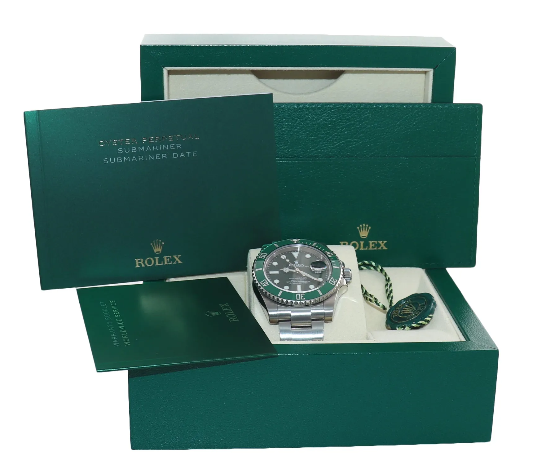 201 MINT Rolex Submariner Hulk 116610LV Green 40mm Ceramic Watch Box