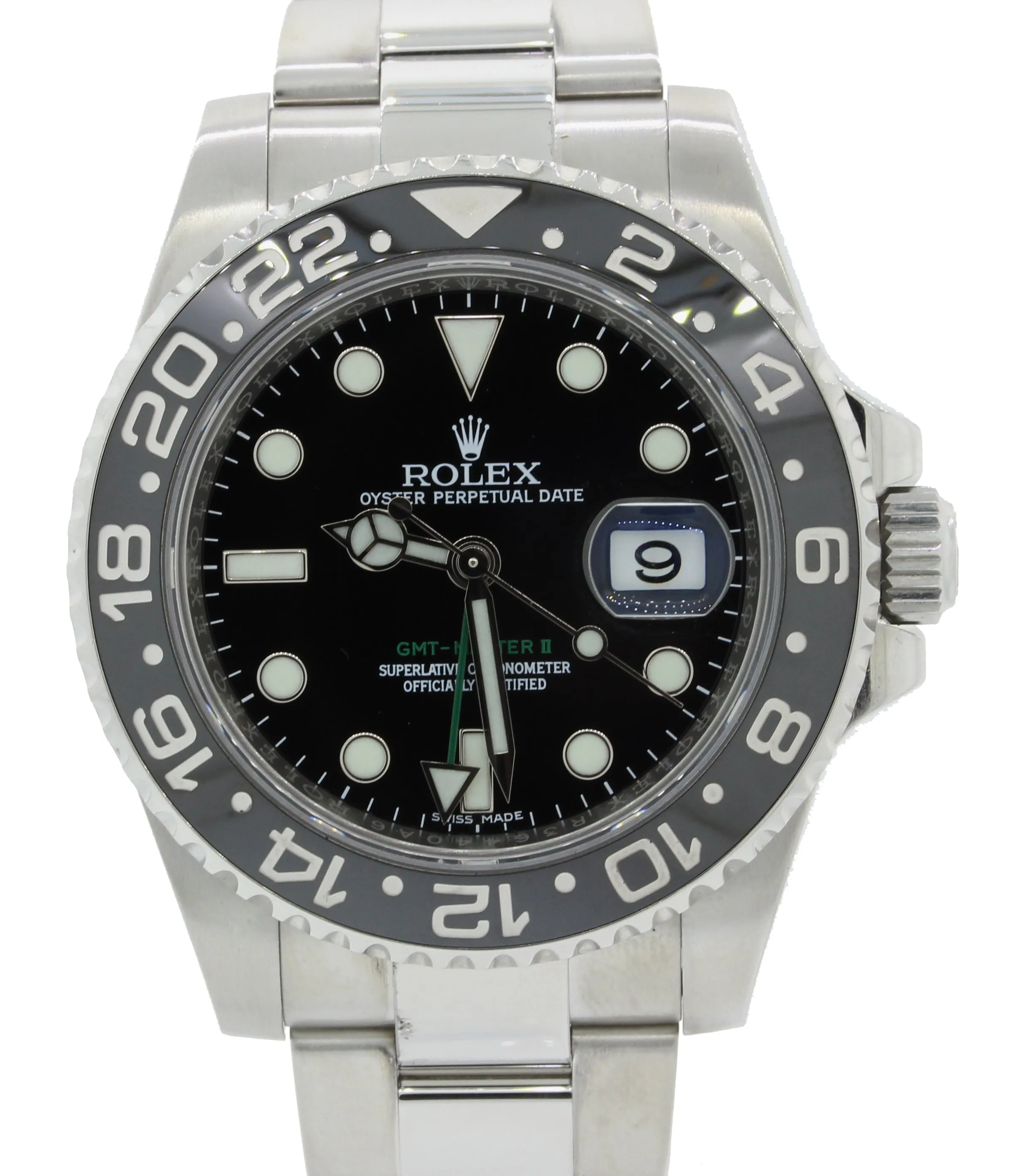 2012 PAPERS Rolex GMT Master II 116710 Steel Ceramic 40mm Black Watch Box