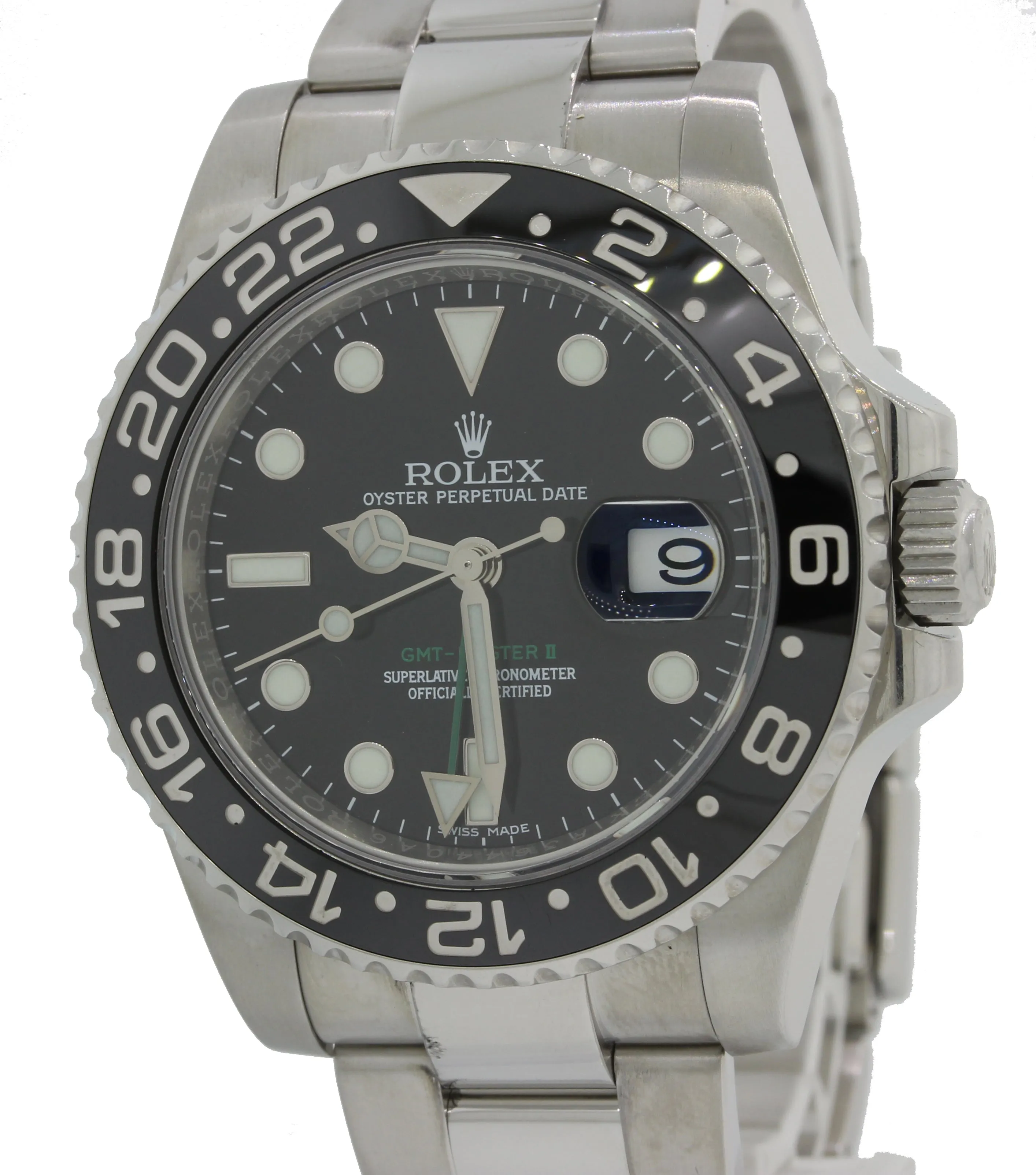 2012 PAPERS Rolex GMT Master II 116710 Steel Ceramic 40mm Black Watch Box