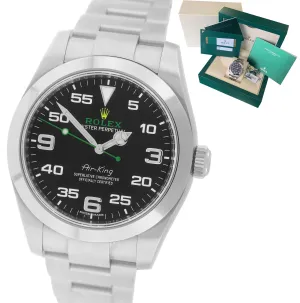 2017 Rolex Air-King 40mm Green Yellow Black Arabic Stainless Steel 116900 Watch