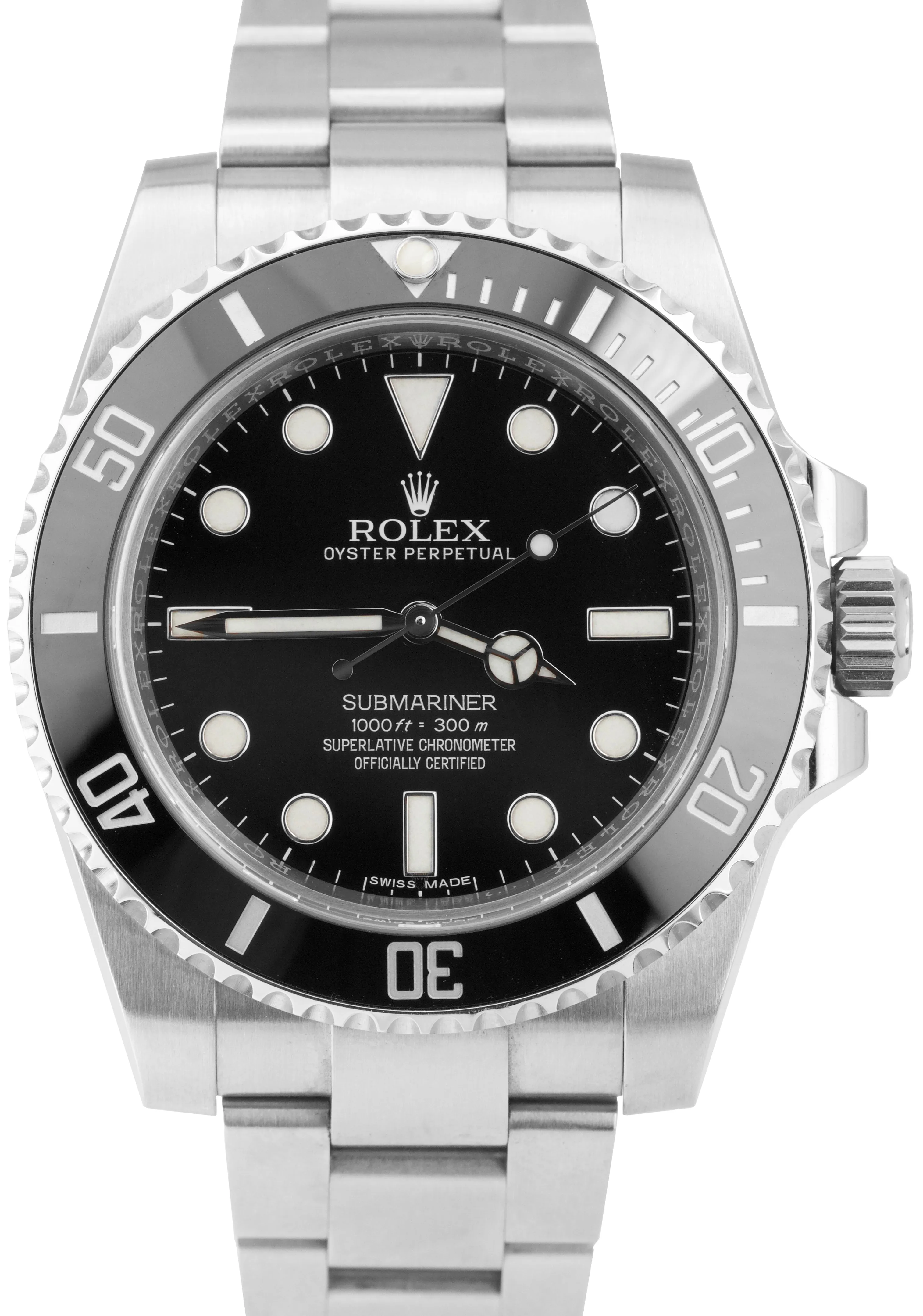 2017 Rolex Submariner No-Date Stainless 40mm Black Ceramic Dive Watch 114060