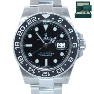 2018 DISCONTINUED Rolex GMT Master II 116710 Steel Ceramic Black Watch Box