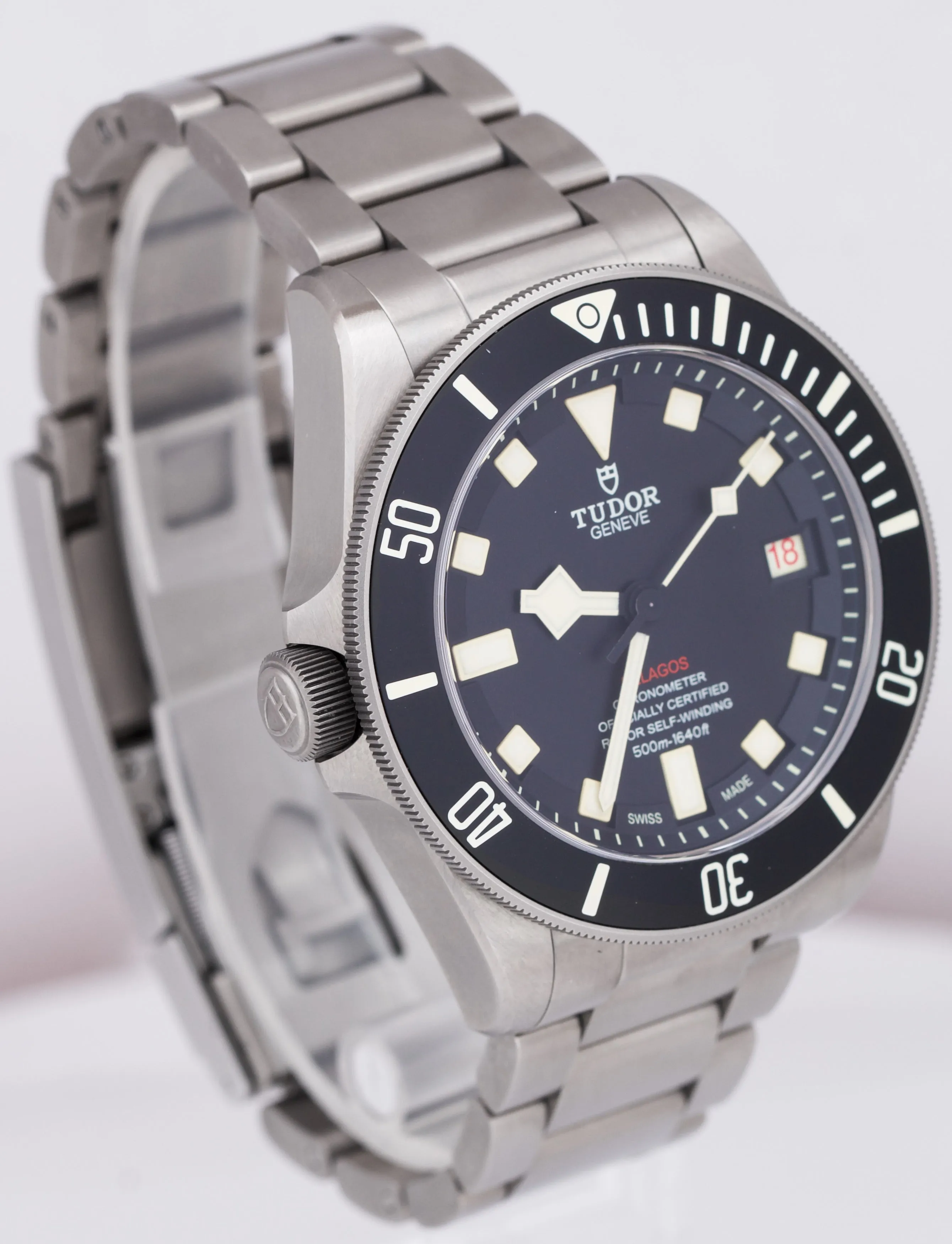 2018 Men's Tudor Pelagos LHD Black Titanium 42mm Dive Date Watch M25610TNL-0001