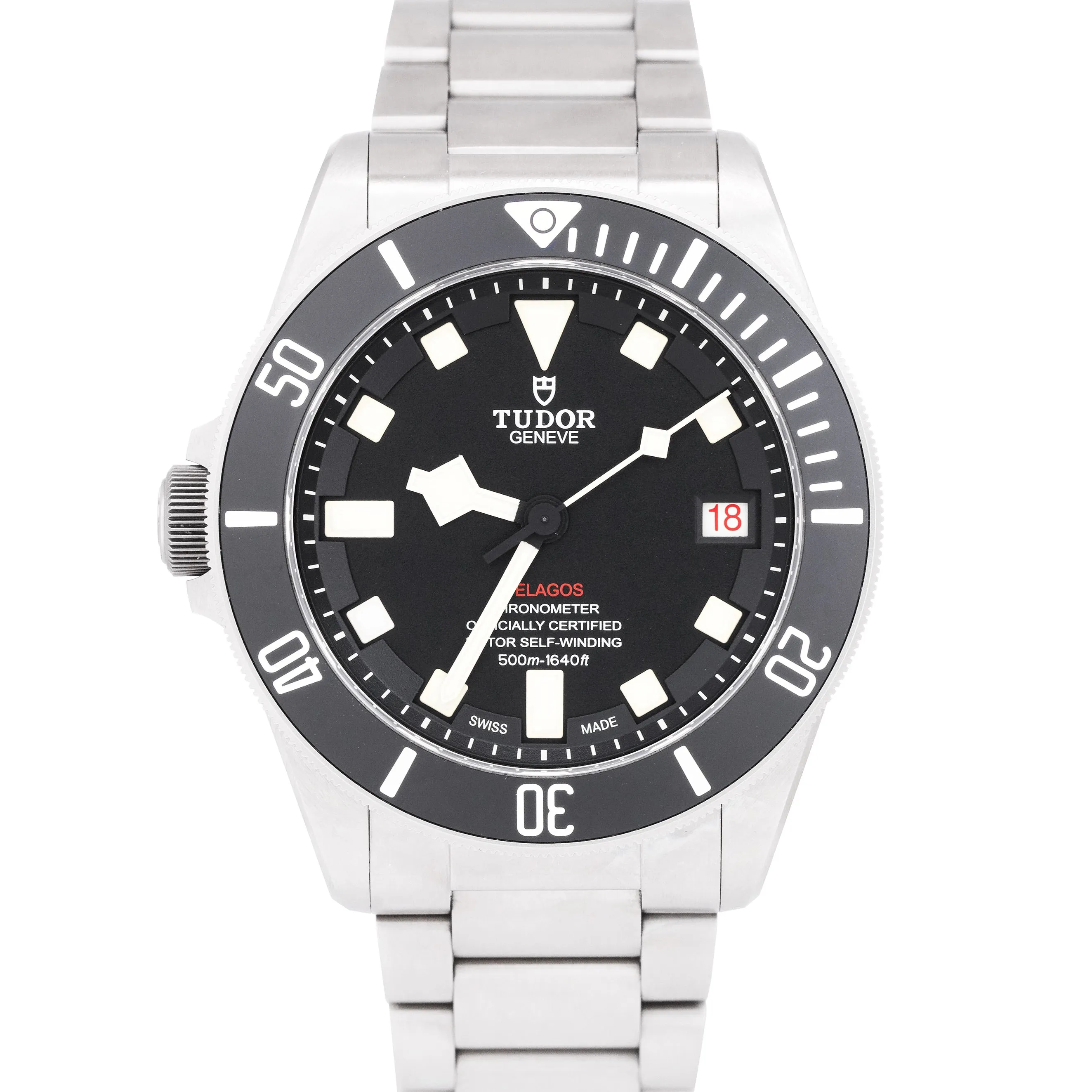 2018 Men's Tudor Pelagos LHD Black Titanium 42mm Dive Date Watch M25610TNL-0001