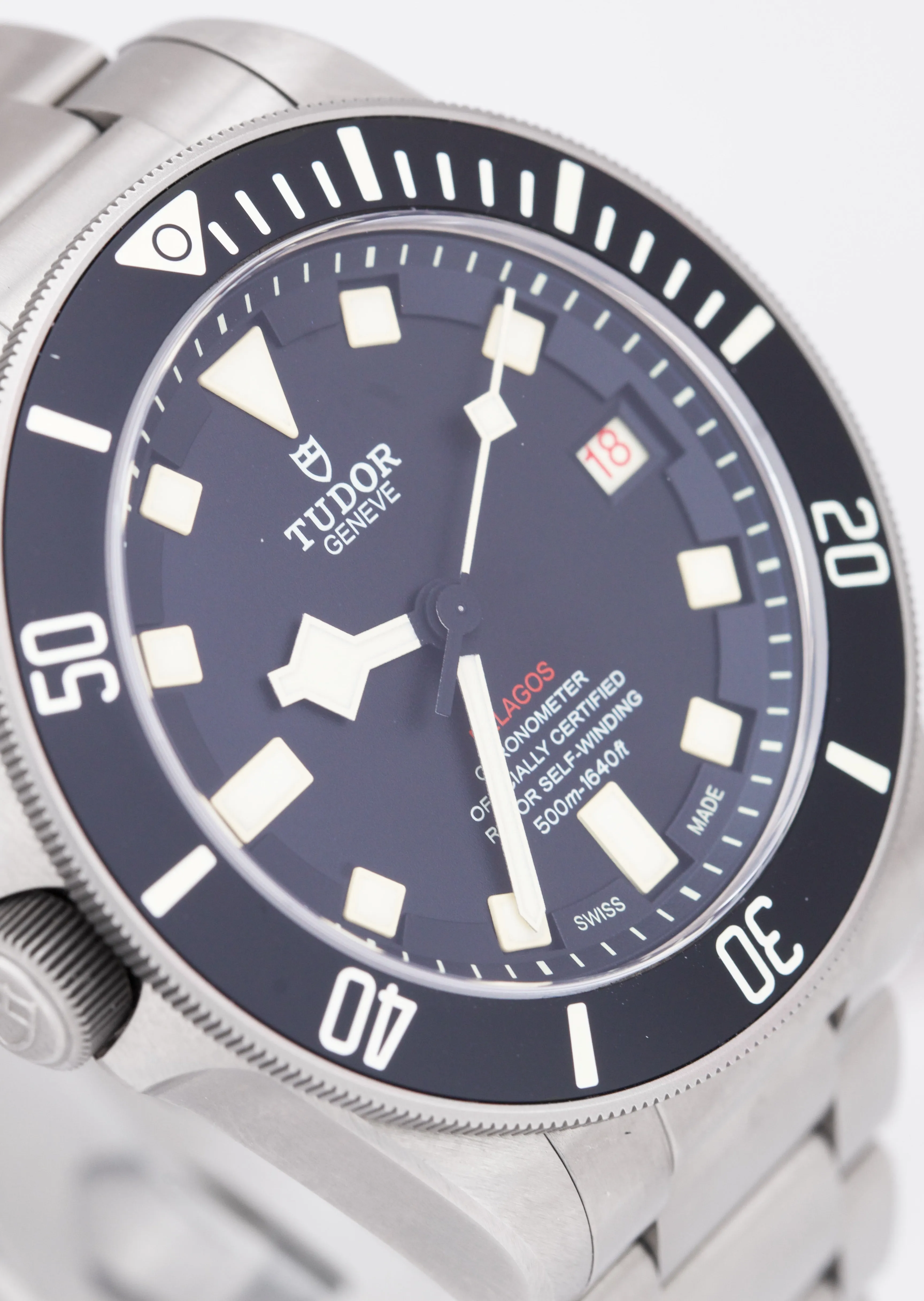 2018 Men's Tudor Pelagos LHD Black Titanium 42mm Dive Date Watch M25610TNL-0001