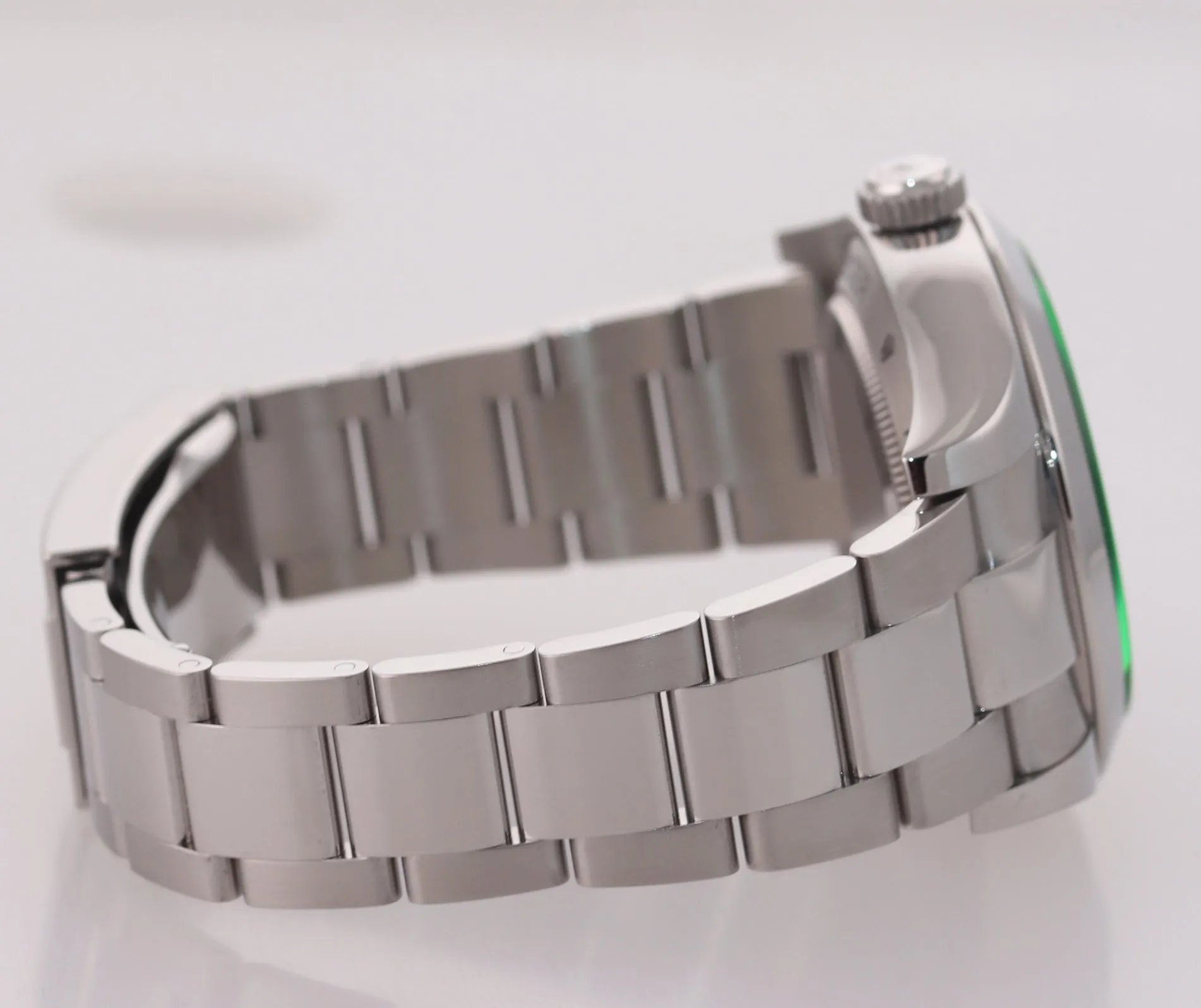 2018 PAPERS Rolex Milgauss Green Bezel Anniversary 116400gv Steel Black Watch