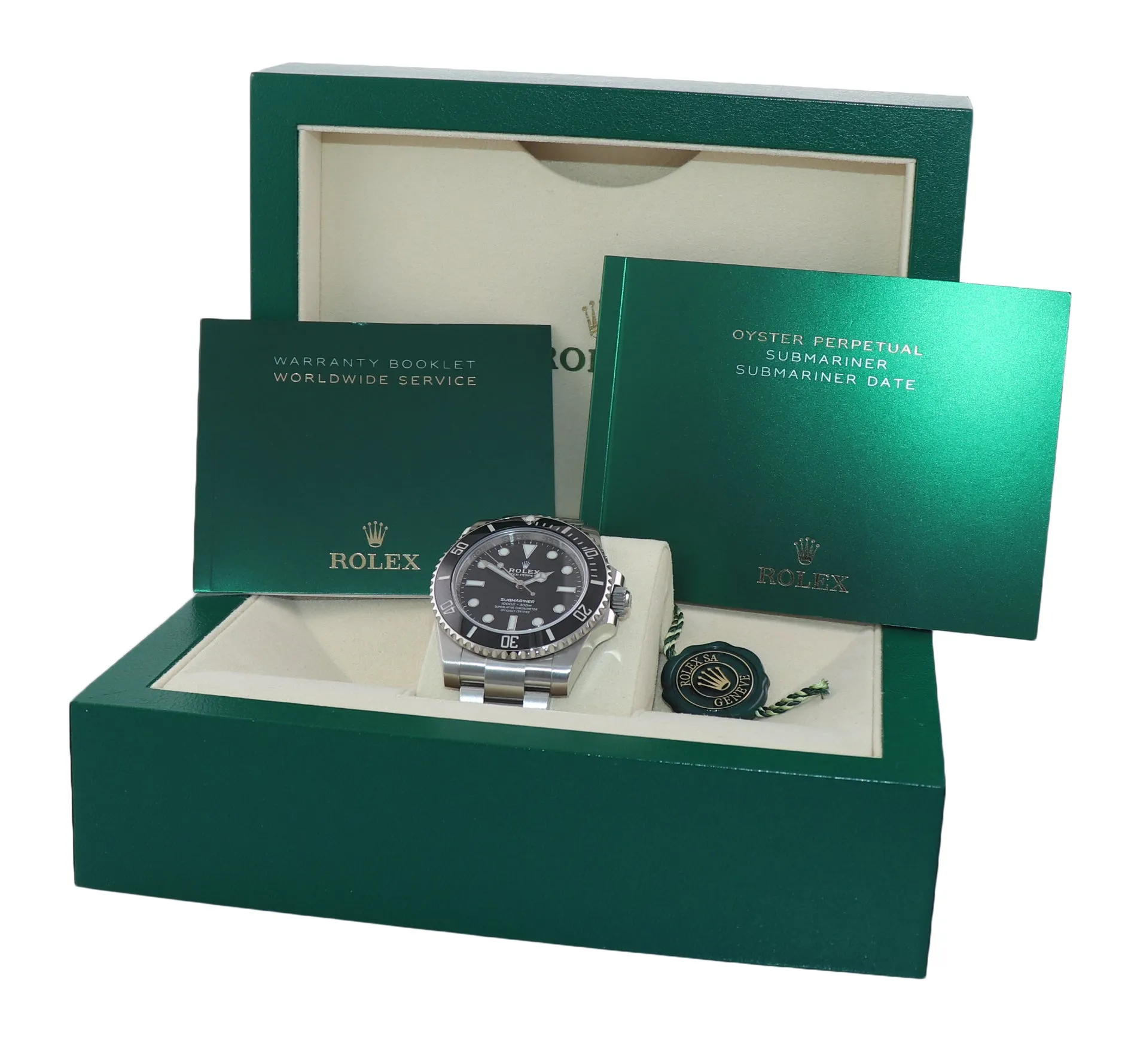 2018 PAPERS Rolex Submariner No-Date 114060 Steel Black Ceramic Watch Box