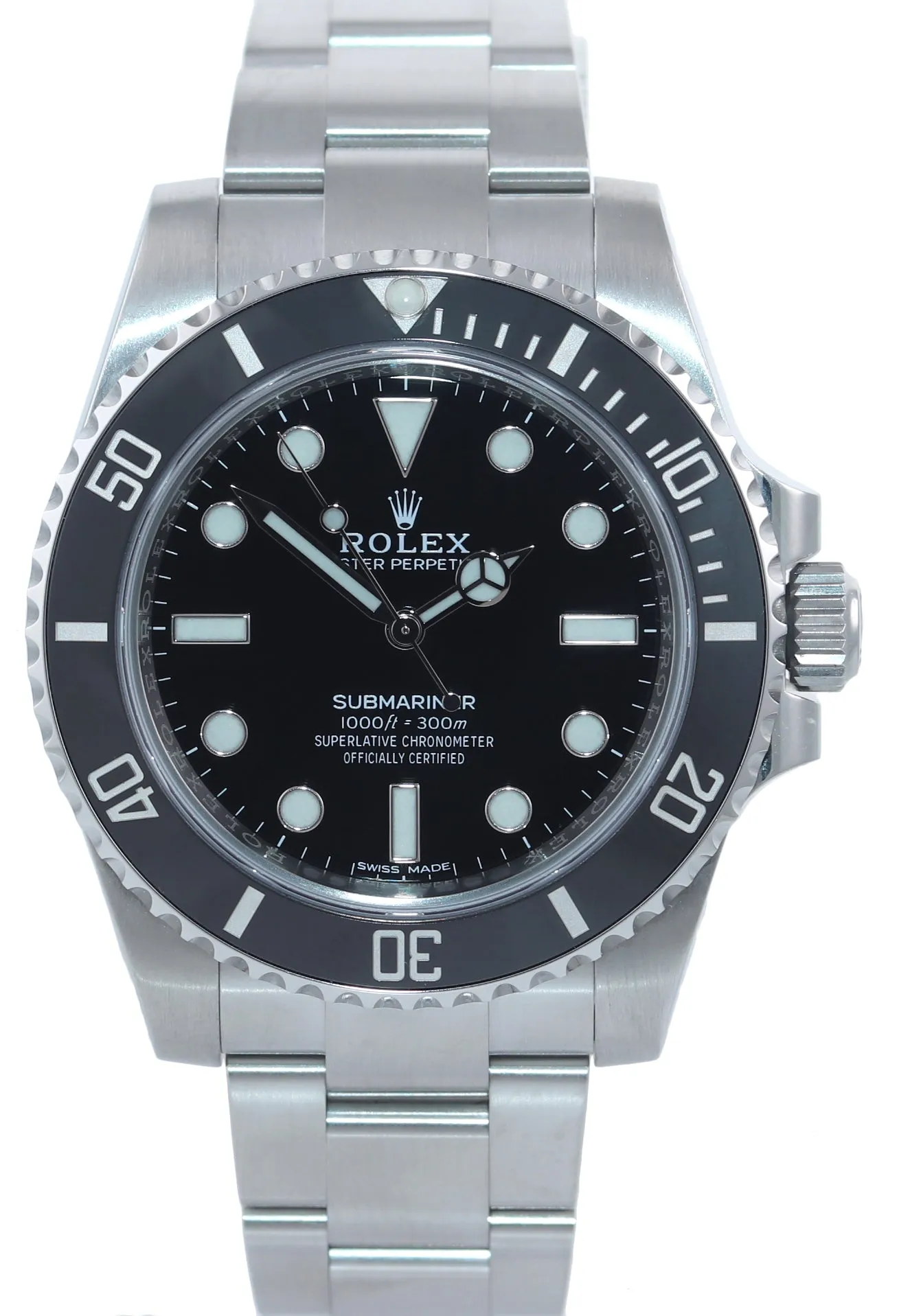 2018 PAPERS Rolex Submariner No-Date 114060 Steel Black Ceramic Watch Box