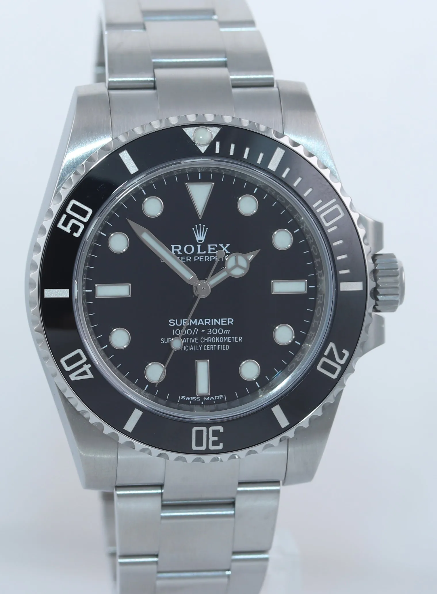 2018 PAPERS Rolex Submariner No-Date 114060 Steel Black Ceramic Watch Box