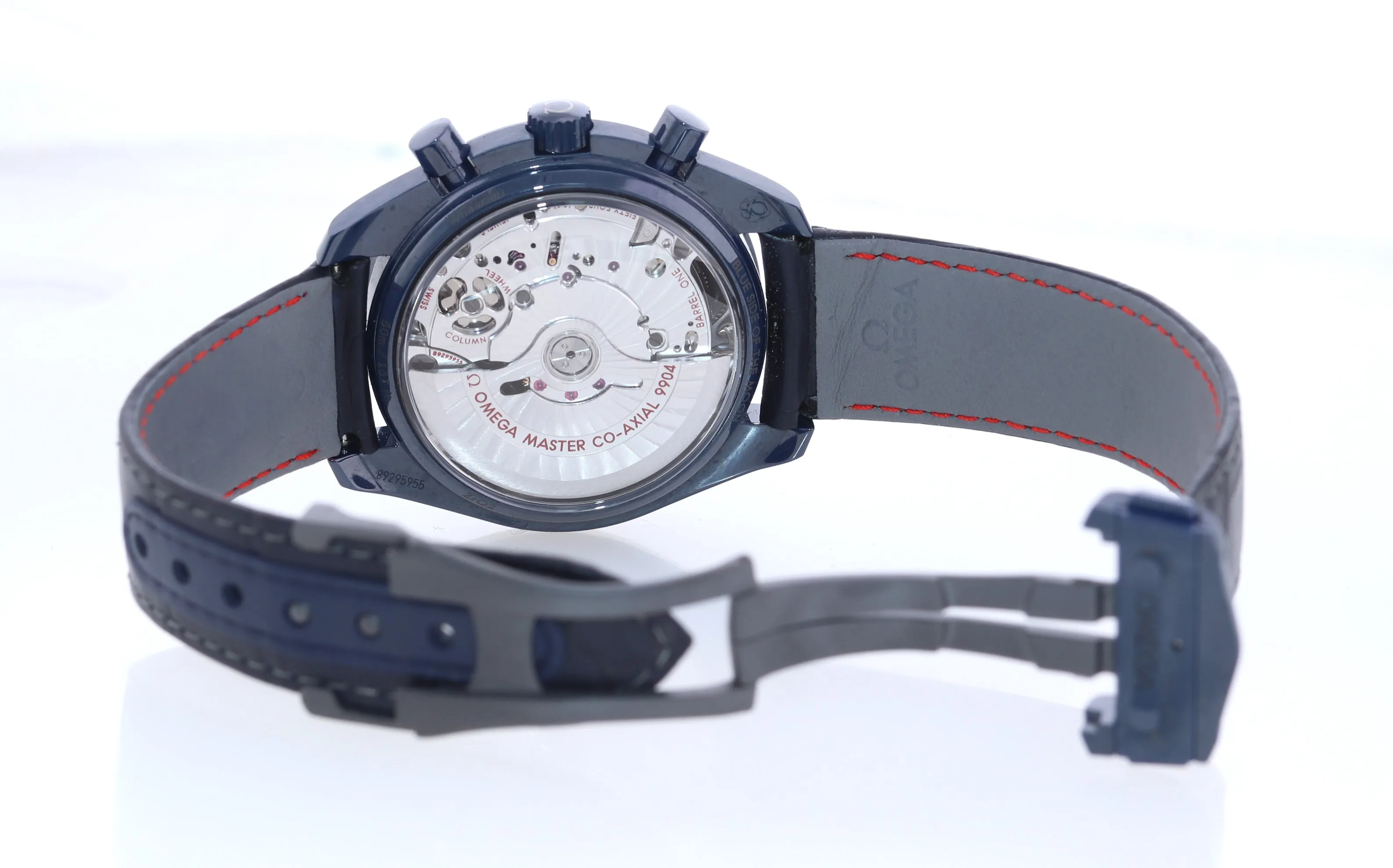 2018 UNWORN Omega Speedmaster Moonphase 304.93.44.52.03.001 Blue Side Moon Watch