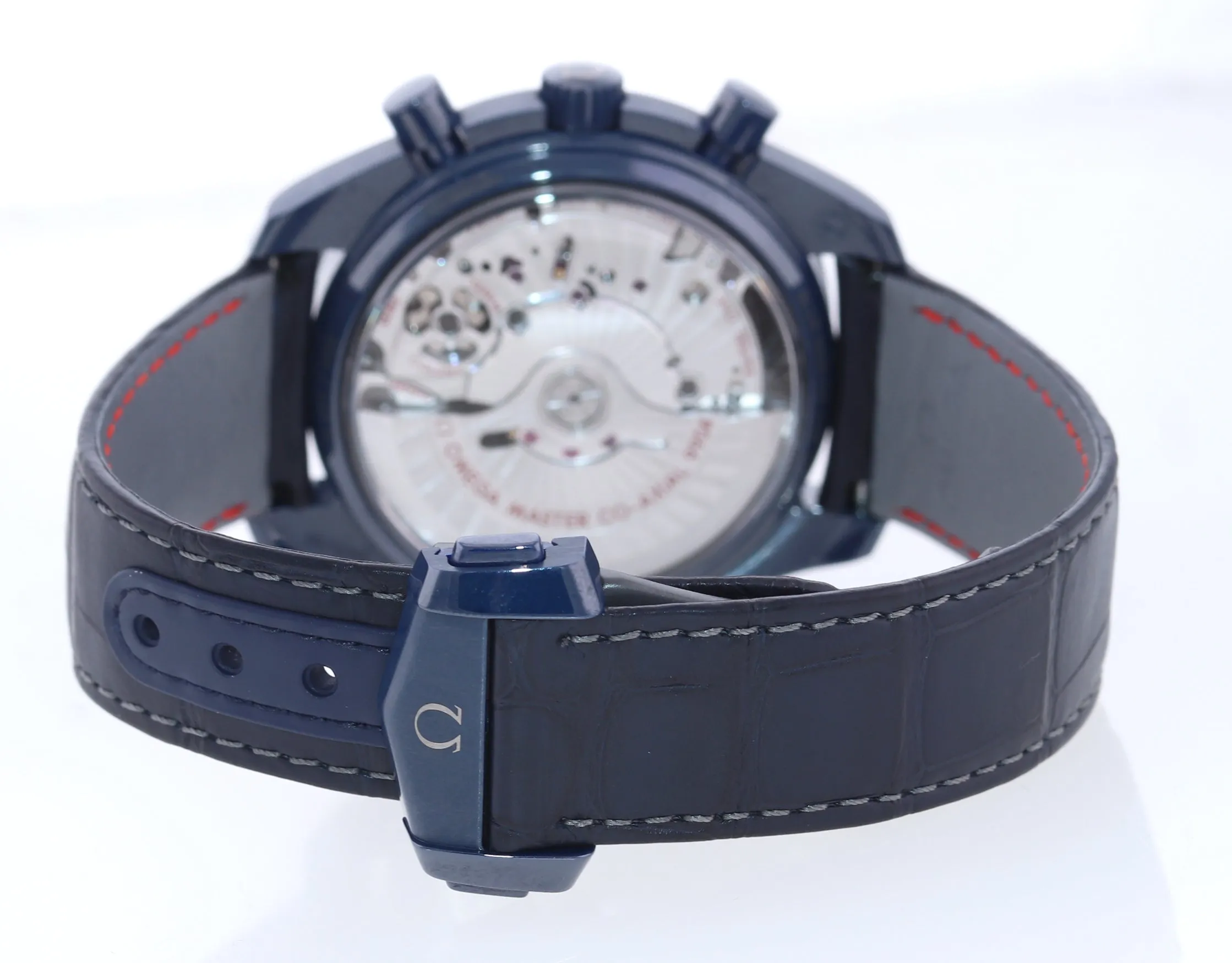 2018 UNWORN Omega Speedmaster Moonphase 304.93.44.52.03.001 Blue Side Moon Watch