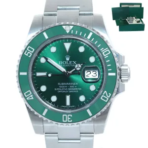 2019 DISCONTINUED Rolex Submariner Hulk 116610LV Green Ceramic Watch Box