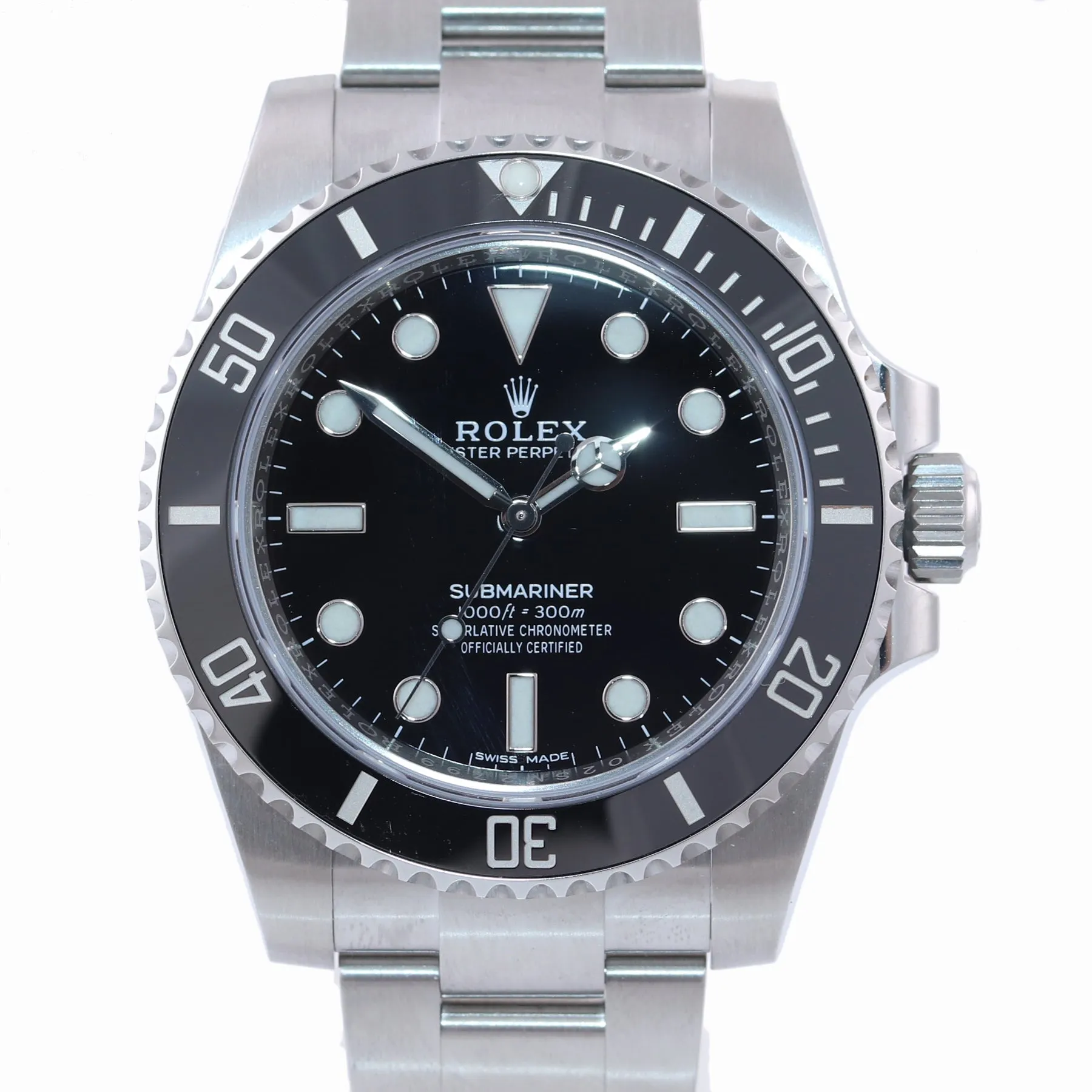 2019 PAPERS Rolex Submariner No Date 114060 Steel Black Ceramic Watch Box