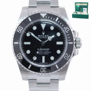 2019 PAPERS Rolex Submariner No Date 114060 Steel Black Ceramic Watch Box