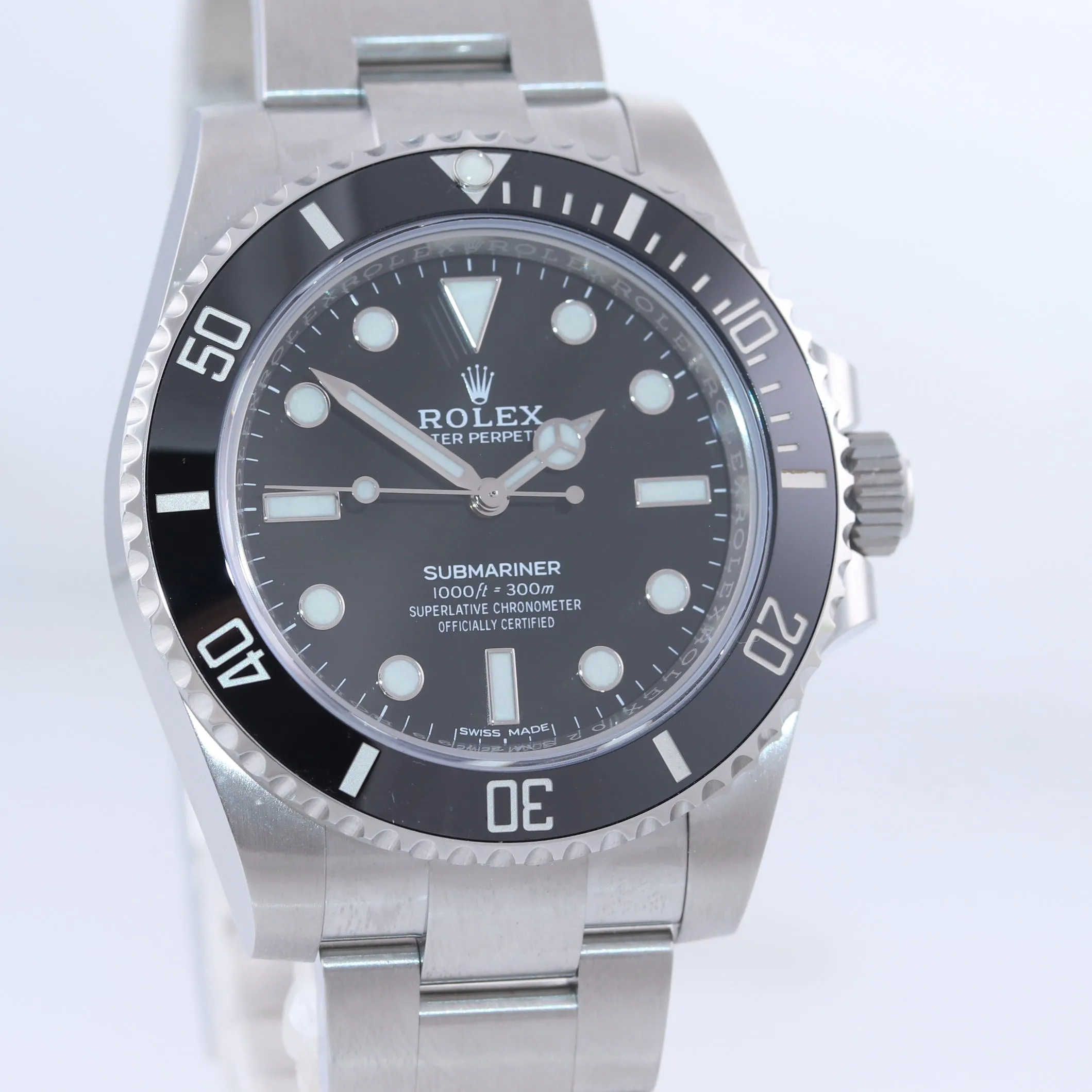 2019 PAPERS Rolex Submariner No Date 114060 Steel Black Ceramic Watch Box