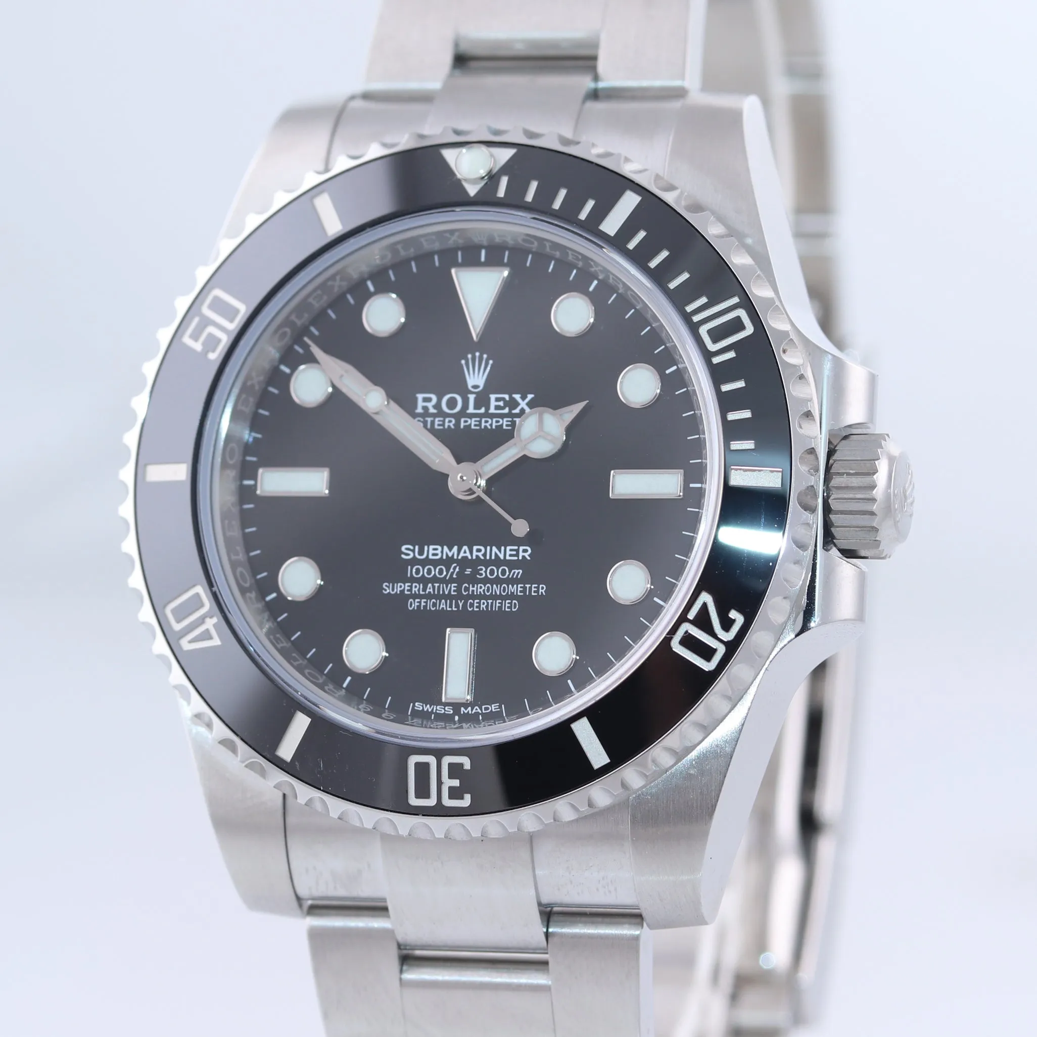2019 PAPERS Rolex Submariner No Date 114060 Steel Black Ceramic Watch Box
