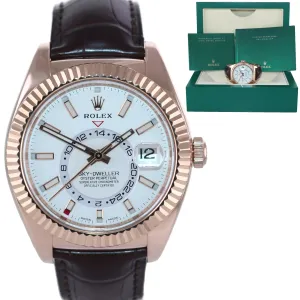 2019 Rolex Sky-Dweller 18K Rose Gold 326135 42mm White Leather Watch Box