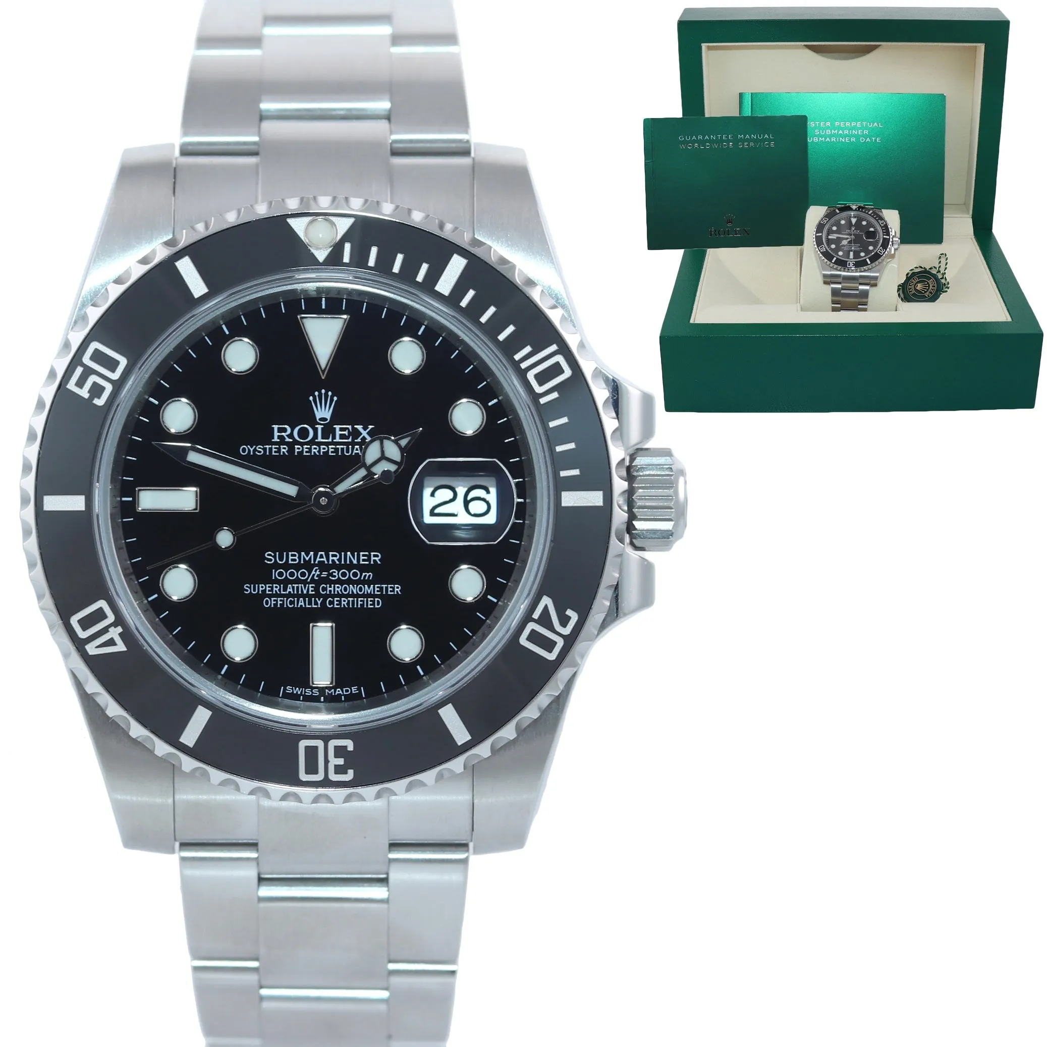 2019 Rolex Submariner Date 116610 Steel Black Ceramic Bezel 40mm Watch Box