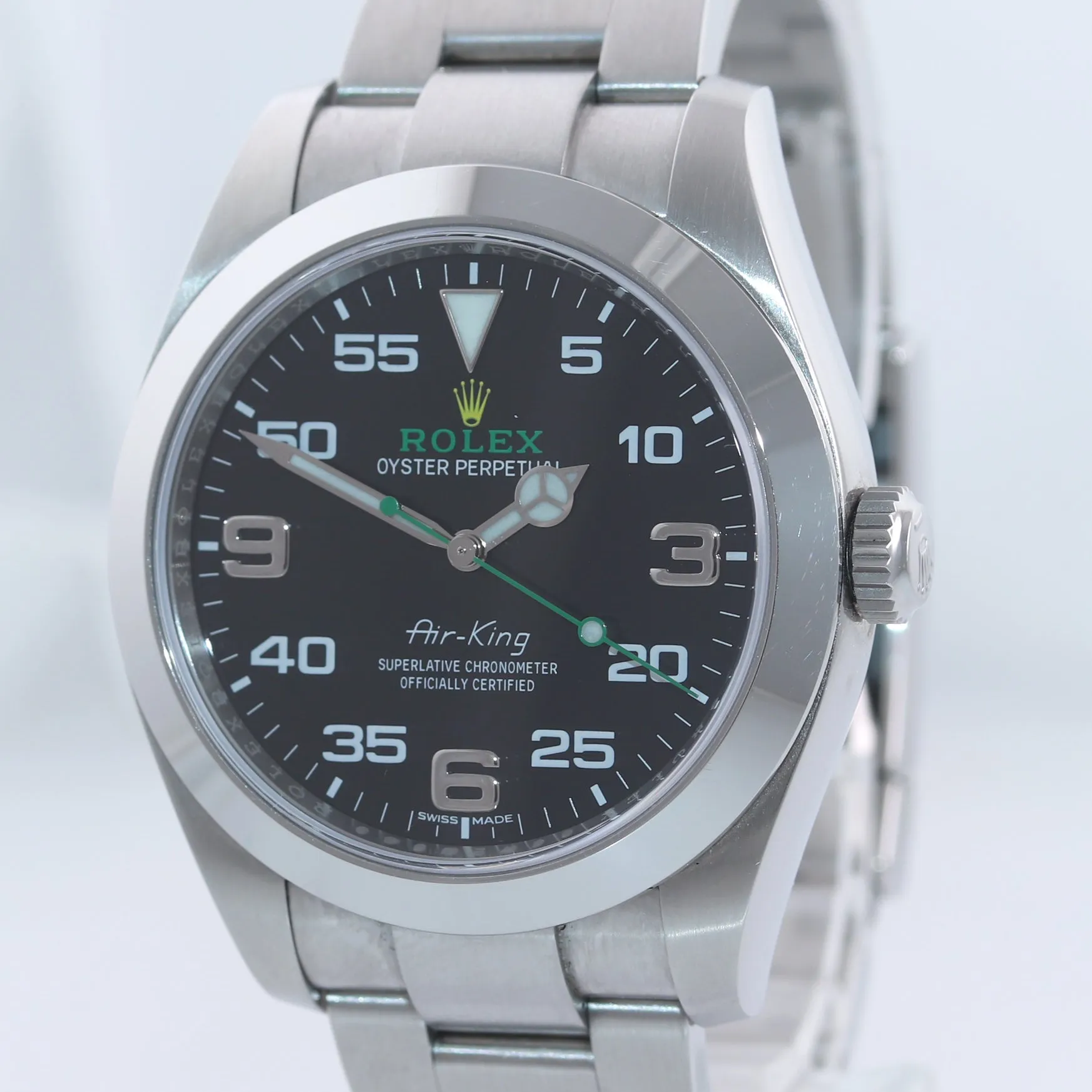 2020 BRAND NEW PAPERS Rolex Air-King 116900 Green Arabic 40mm Steel Watch Box