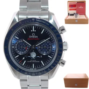 2020 PAPERS Omega Speedmaster Moonphase 304.33.44.52.03.001 Steel Blue Watch