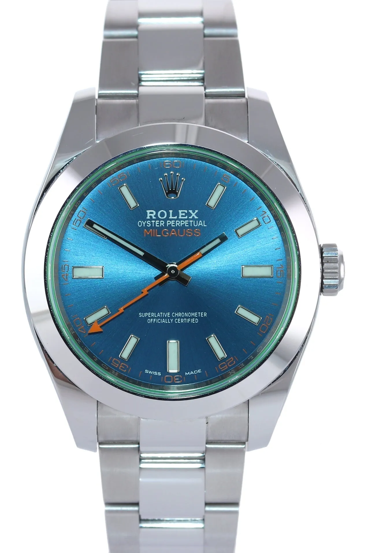 2020 Papers Rolex Milgauss Blue Anniversary Green 116400GV Steel 40mm Watch Box