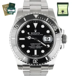 2020 ROLEX SERVICE RSC Submariner Date 116610 Stainless Black Ceramic 40mm Dive
