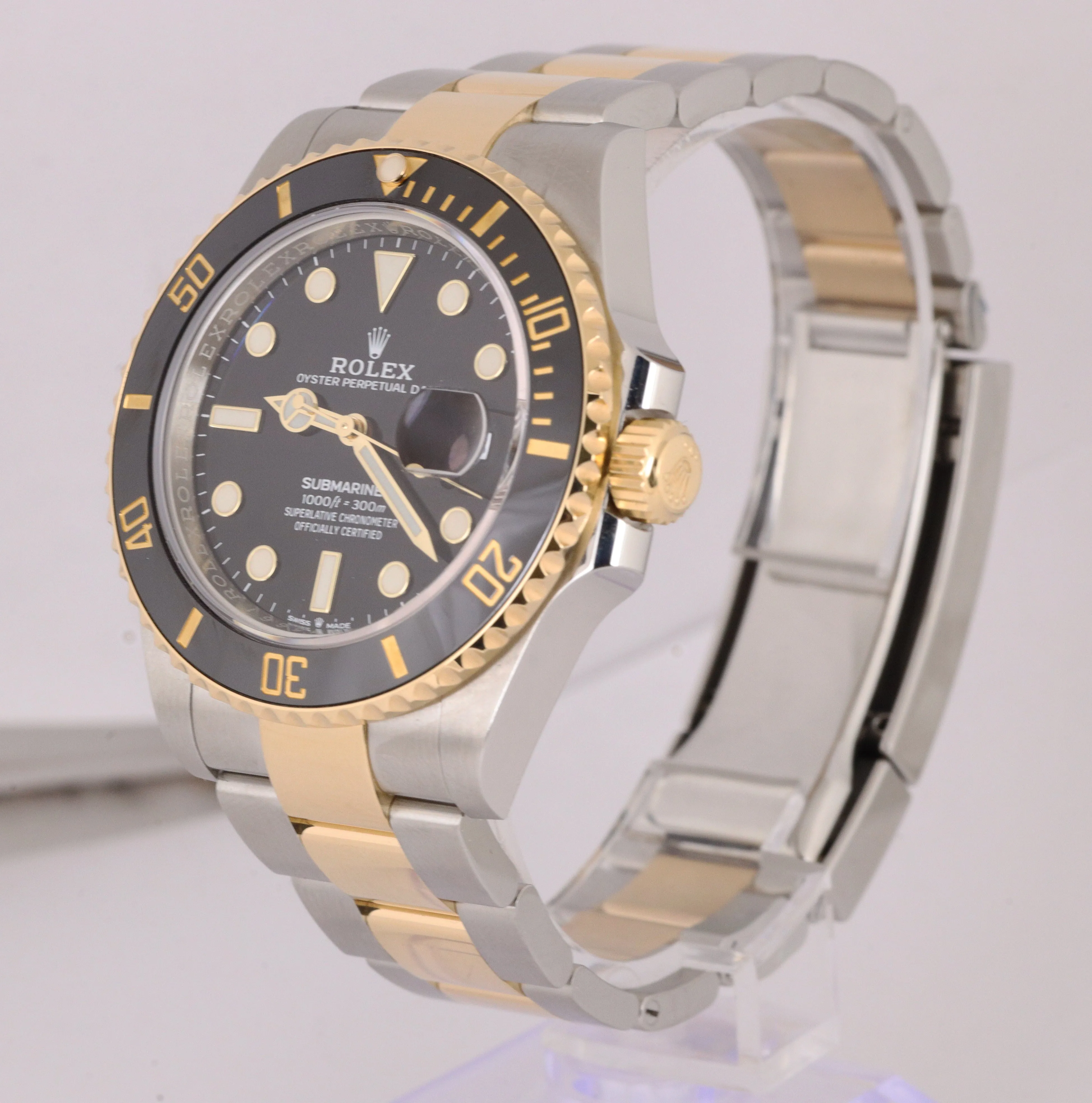 2020 Rolex Submariner 41mm Black Ceramic 126613 LN Two-Tone Gold Steel Watch