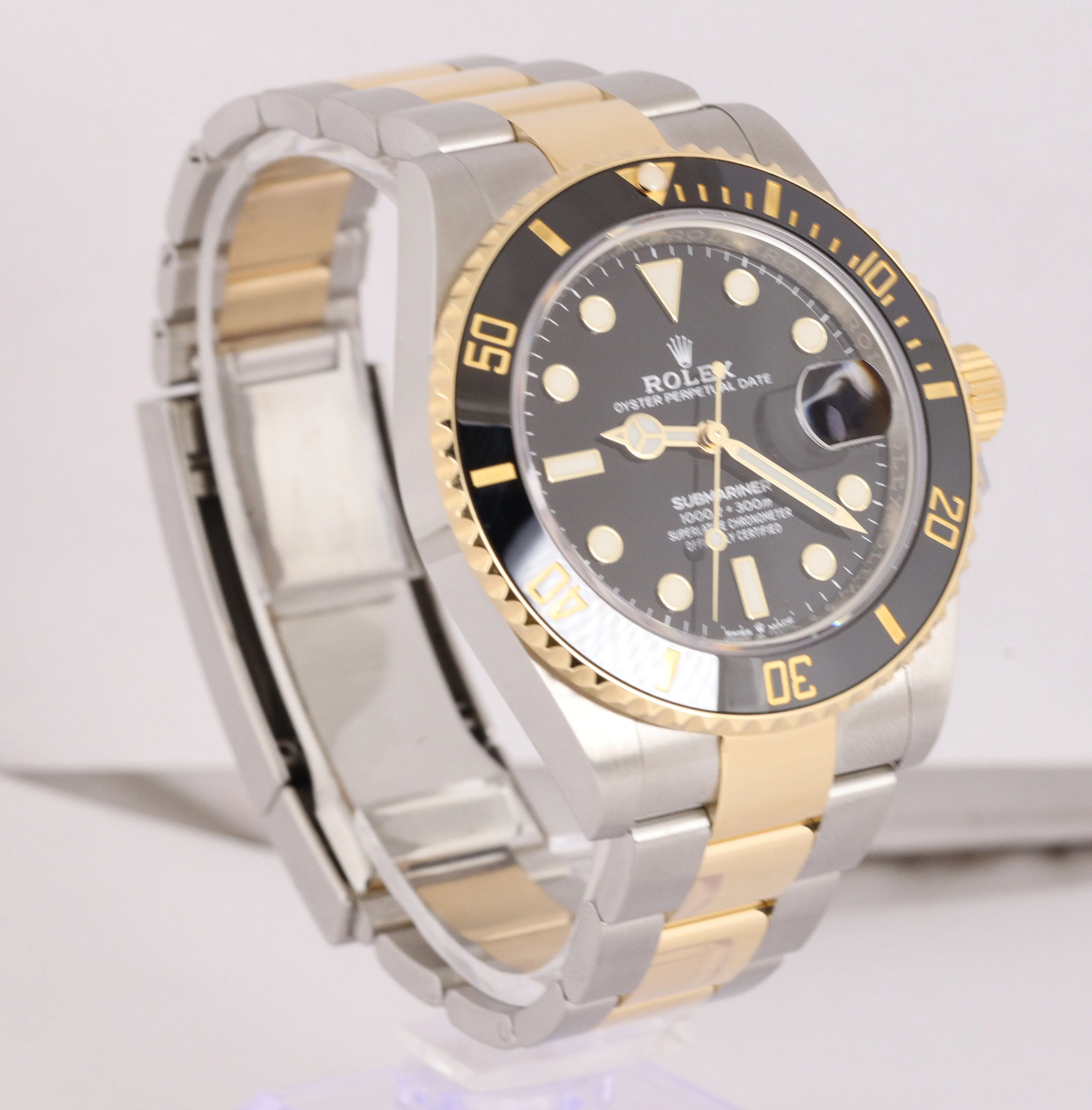 2020 Rolex Submariner 41mm Black Ceramic 126613 LN Two-Tone Gold Steel Watch