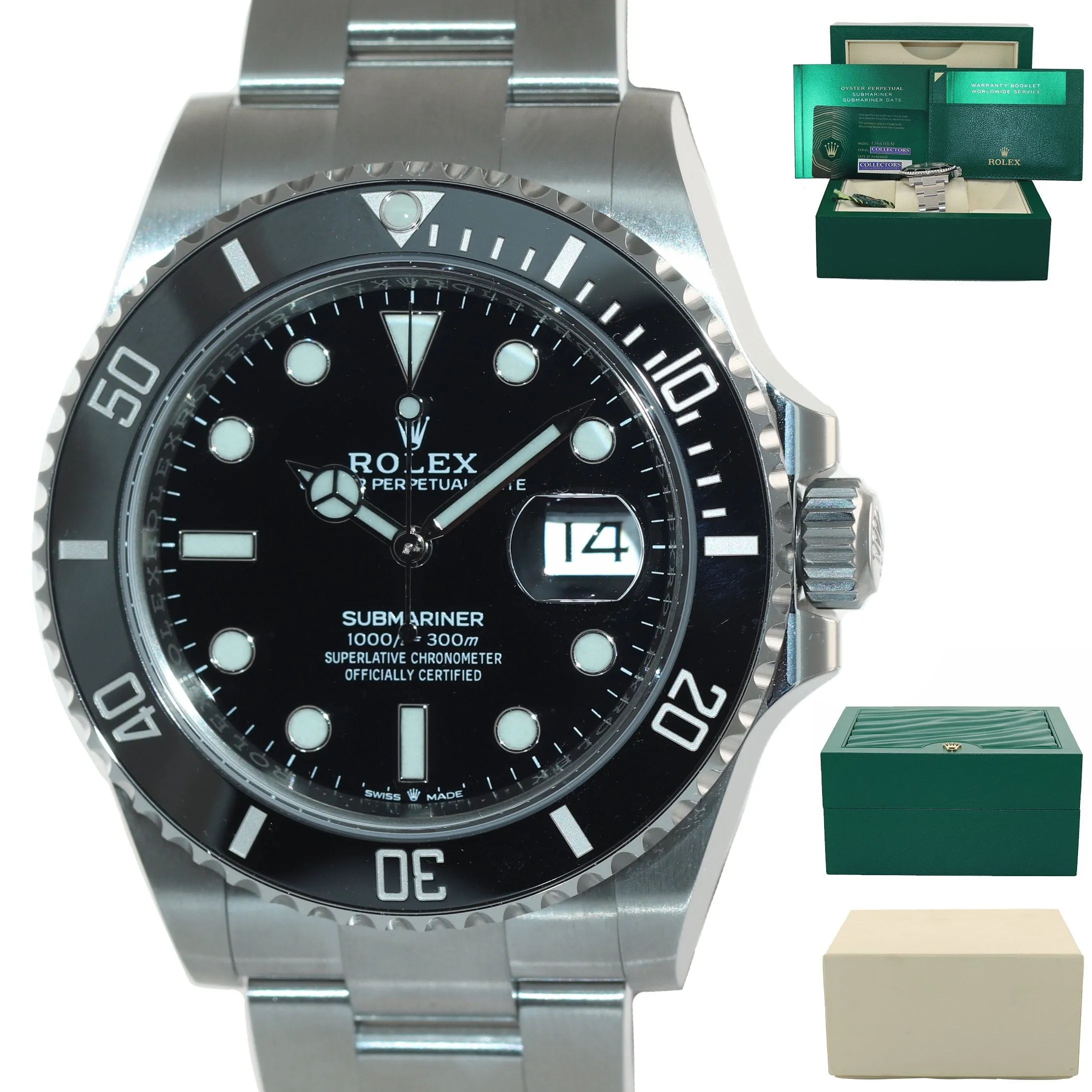 2021 PAPERS NEW Rolex Submariner 41mm Black Ceramic 126610LN Watch Box