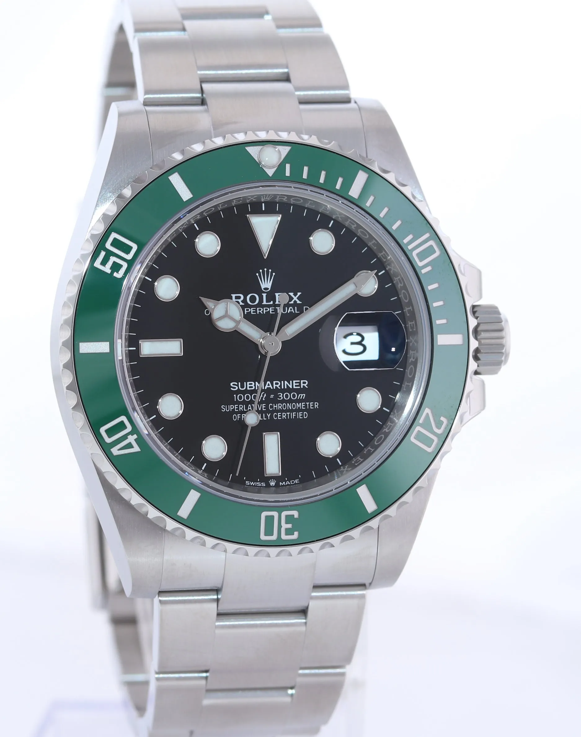 2021 PAPERS Rolex Submariner 41mm Green Kermit 126610LV Watch