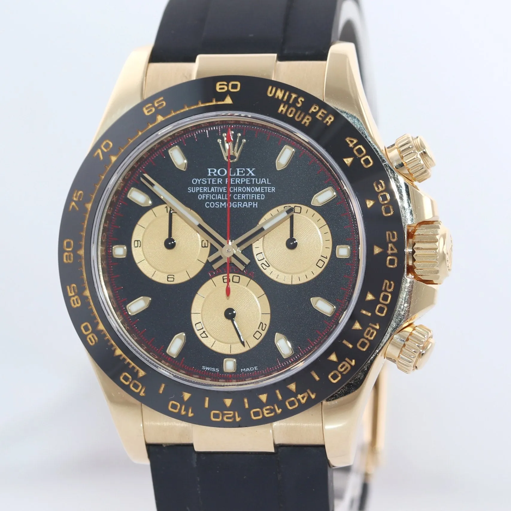 2021 Rolex Daytona 116518LN Yellow Gold Black Paul Newman Ceramic Watch Box