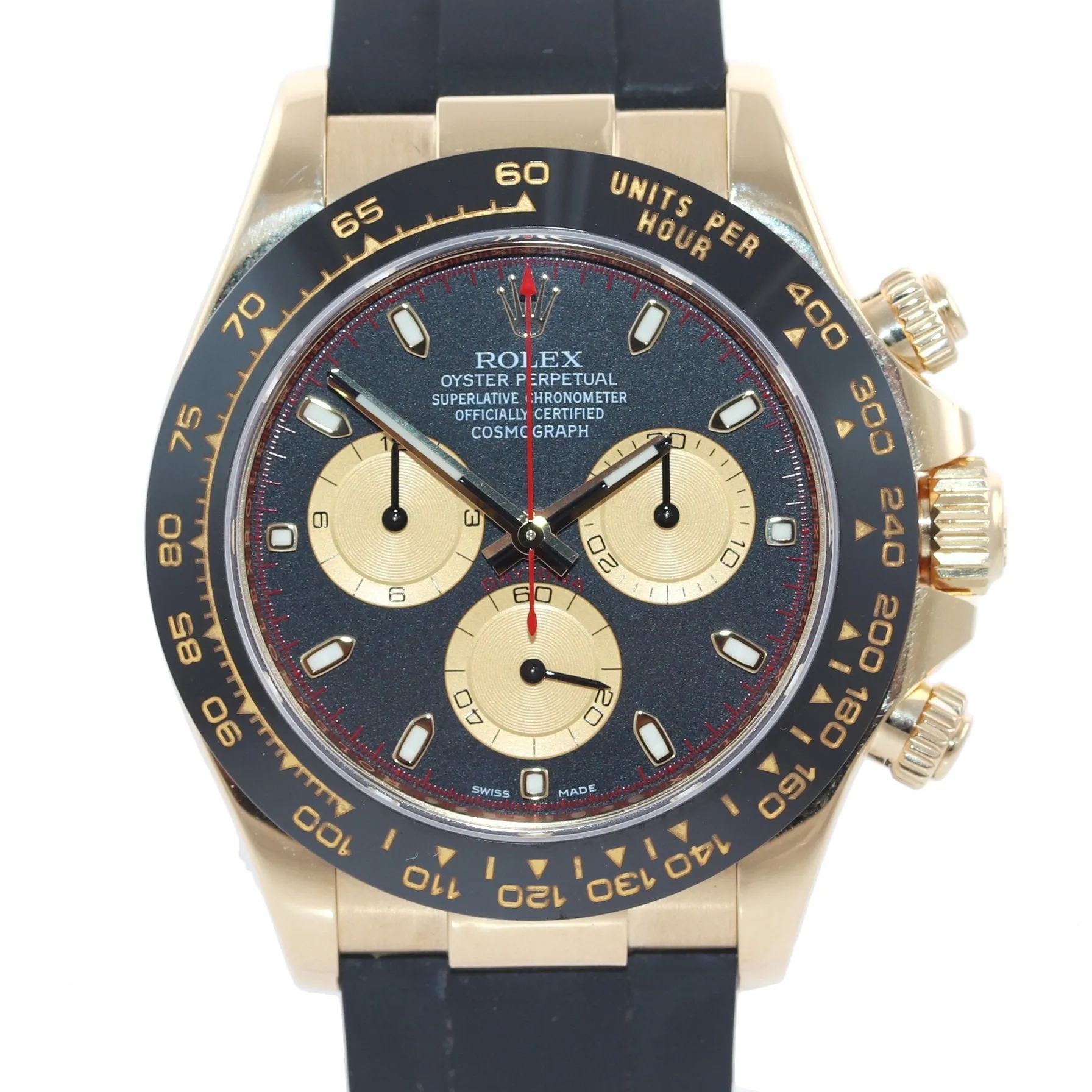 2021 Rolex Daytona 116518LN Yellow Gold Black Paul Newman Ceramic Watch Box