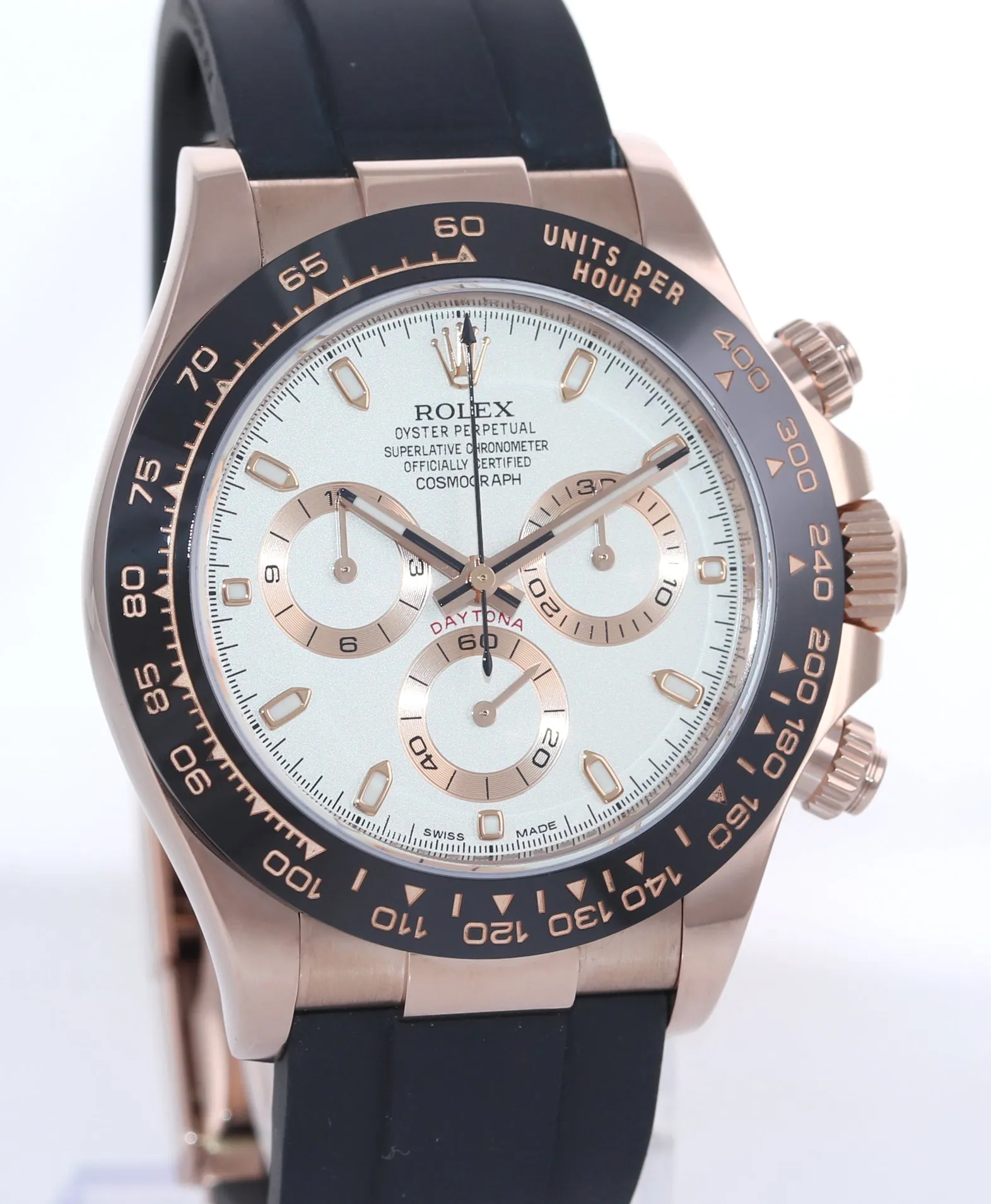 2021 Rolex Daytona Ivory Oysterflex Rubber Ceramic 116515LN  Rose Gold Watch Box