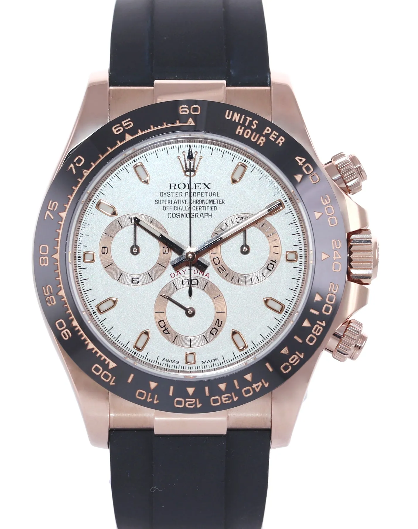 2021 Rolex Daytona Ivory Oysterflex Rubber Ceramic 116515LN  Rose Gold Watch Box