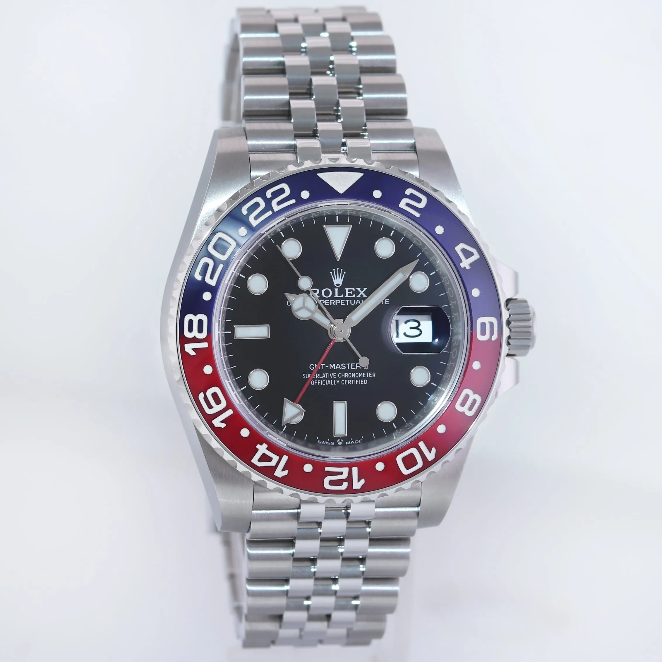 2022 MINT Rolex GMT Master PEPSI Red Blue Jubilee Ceramic 126710 Watch Box