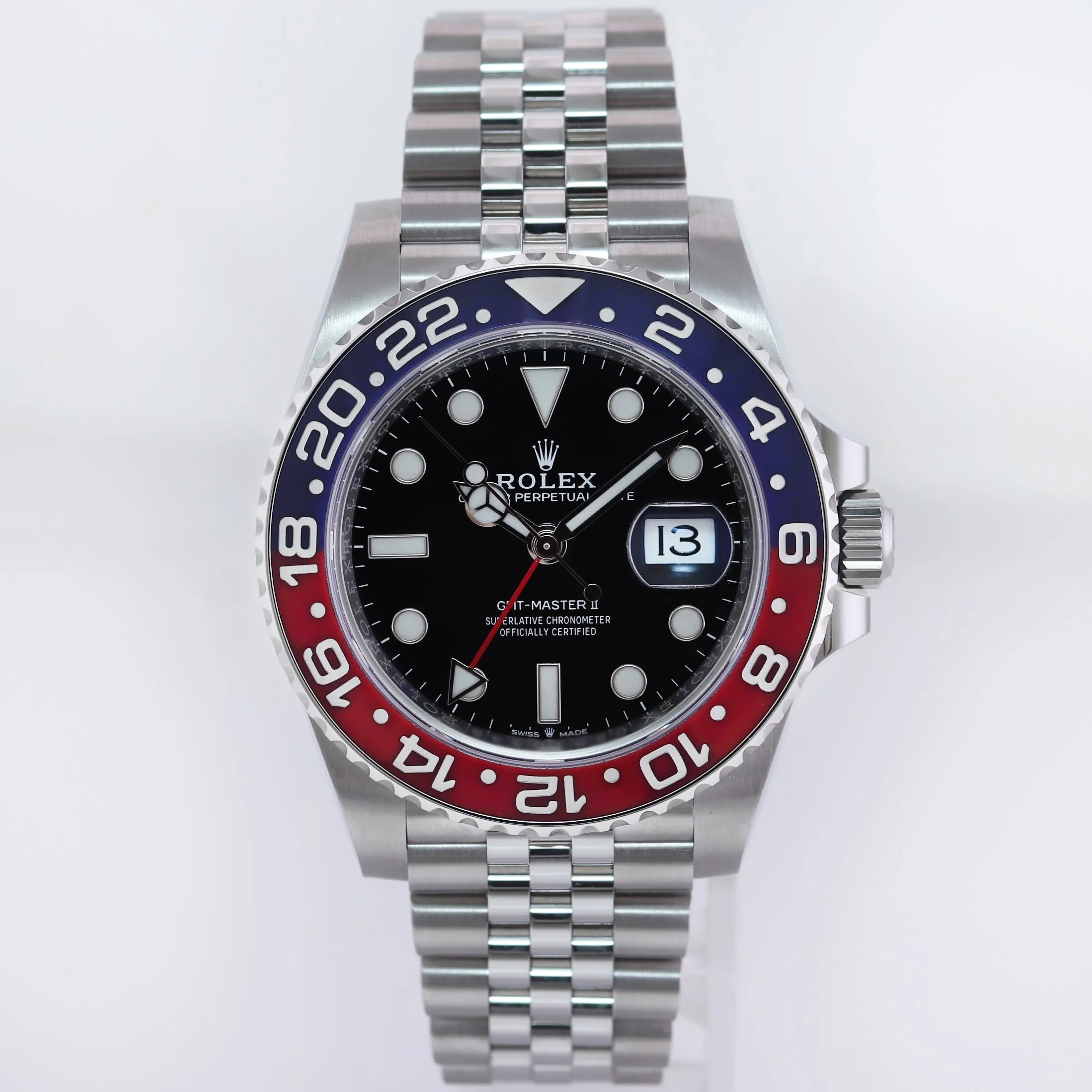 2022 MINT Rolex GMT Master PEPSI Red Blue Jubilee Ceramic 126710 Watch Box
