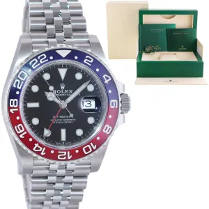 2022 MINT Rolex GMT Master PEPSI Red Blue Jubilee Ceramic 126710 Watch Box