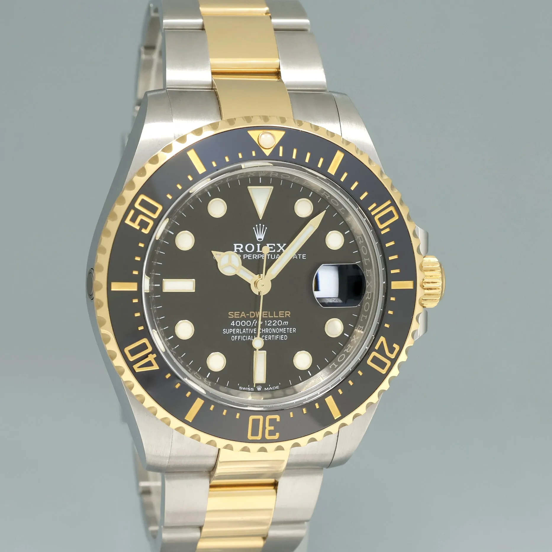 2022 MINT Rolex Sea-Dweller 43mm Two-Tone Yellow Gold 126603 Steel Black Watch