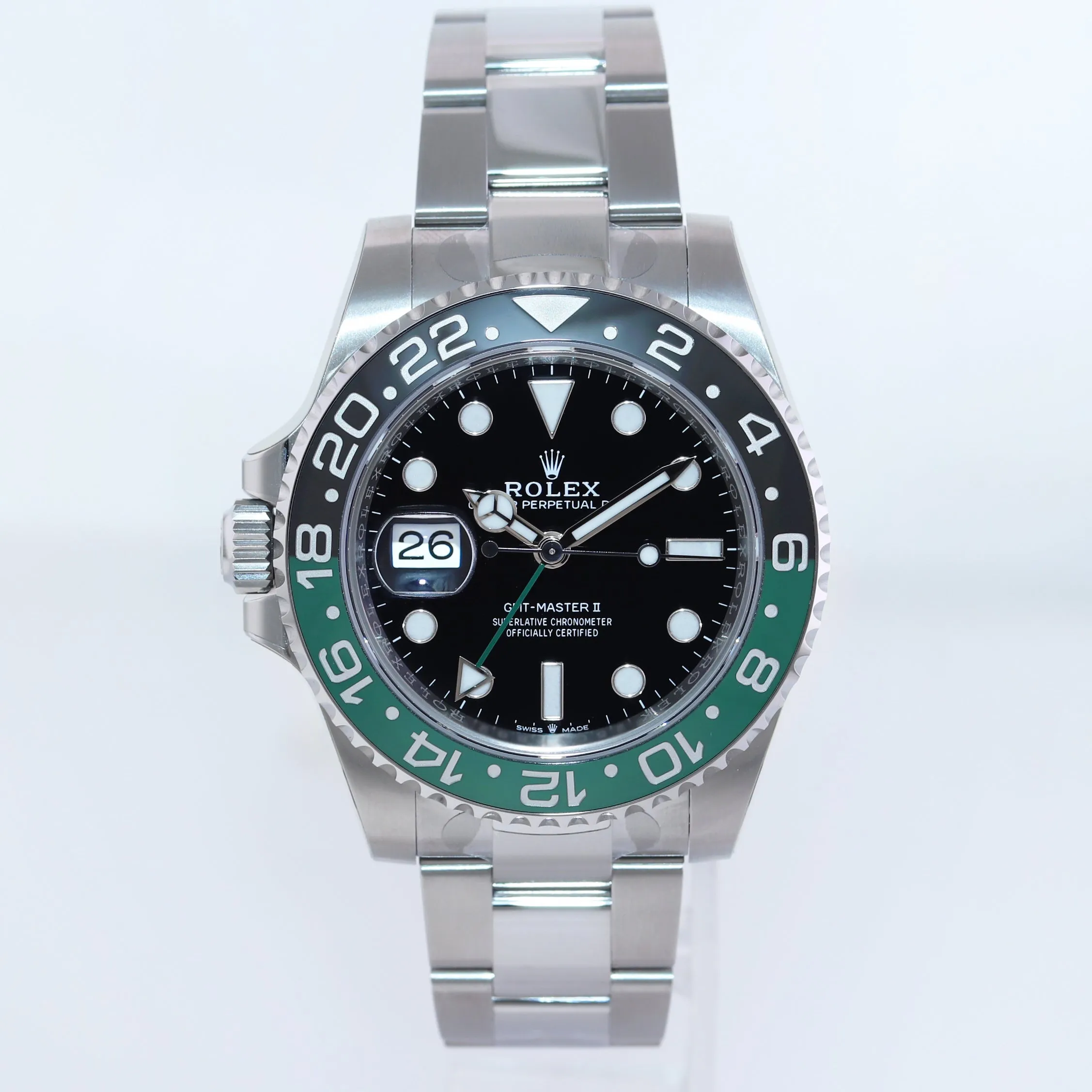 2023 NEW STICKERS PAPERS Rolex GMT-Master SPRITE Green Oyster Steel 126720 Watch